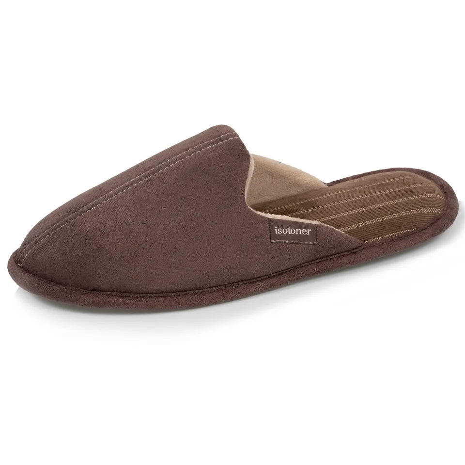 isotoner-chaussons-mules-homme-marron-cappuccino-su-dine image 1