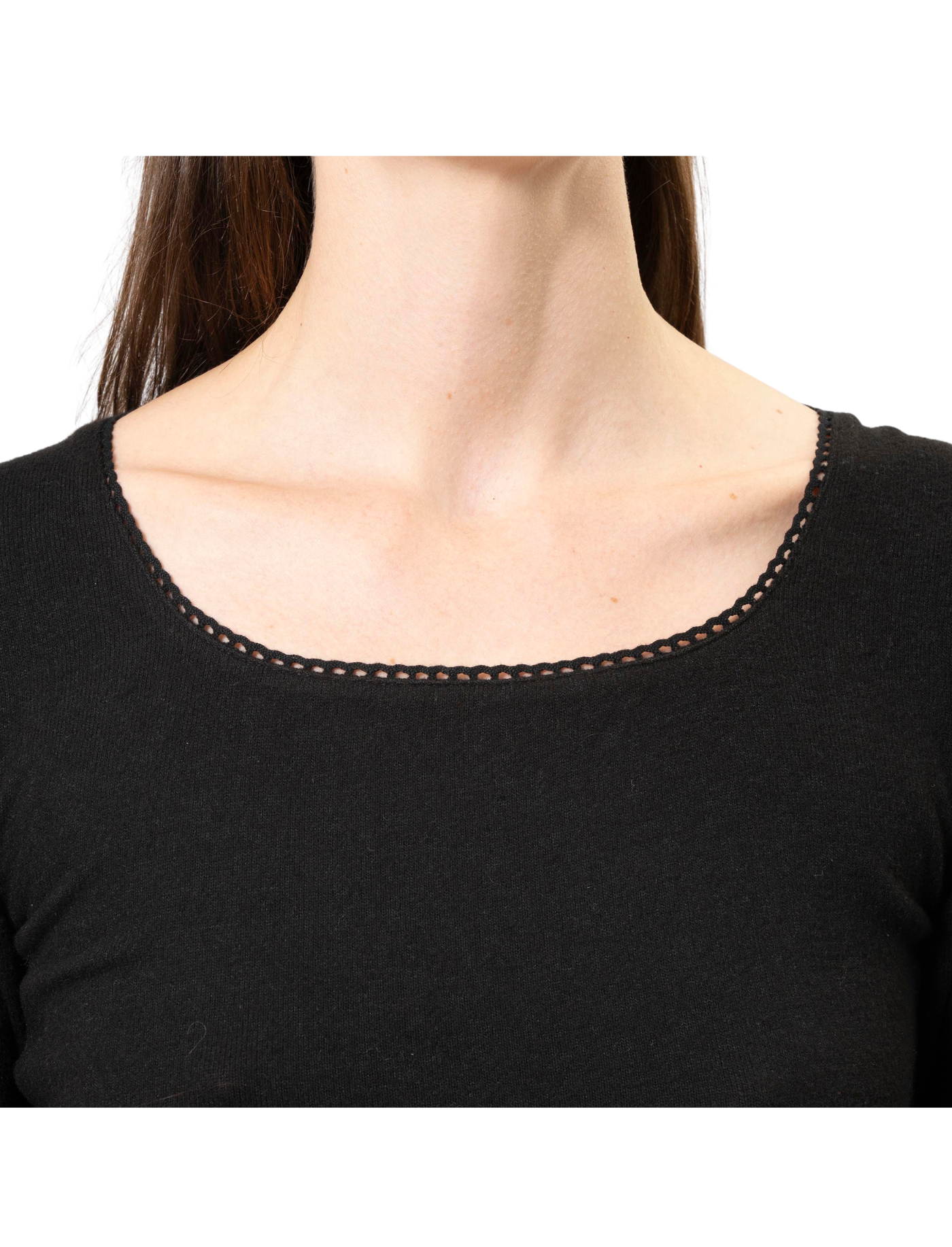 isotoner-t-shirt-femme-col-carr-noir image 7