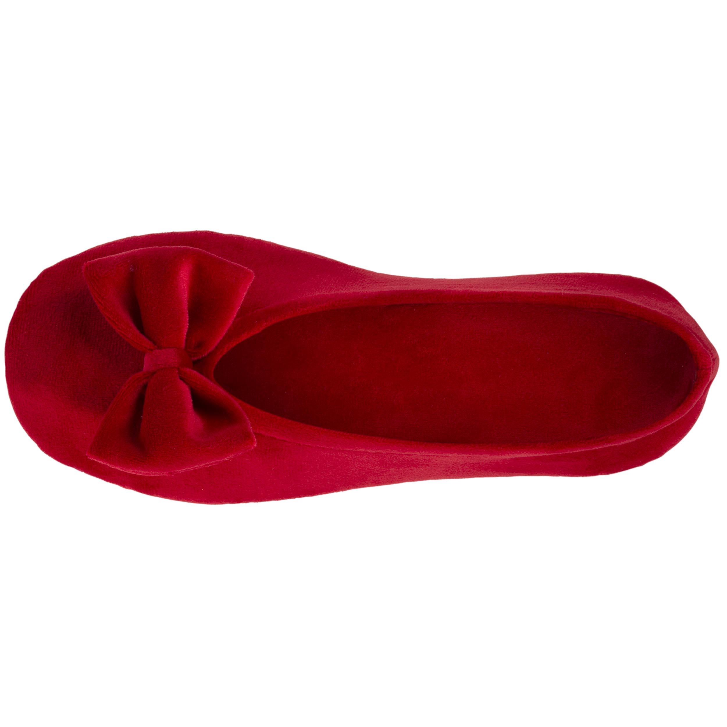 isotoner-chaussons-ballerines-femme-grand-n-ud-rouge image 3