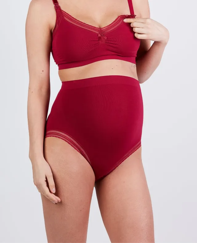 cache-c-ur-maxi-culotte-de-grossesse-sans-couture-milk-bordeaux image 1