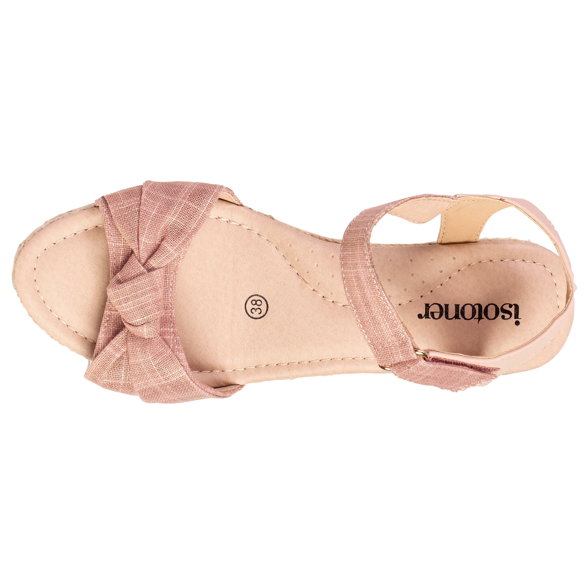 isotoner-espadrilles-femme-n-ud-talon-corde-rose image 7