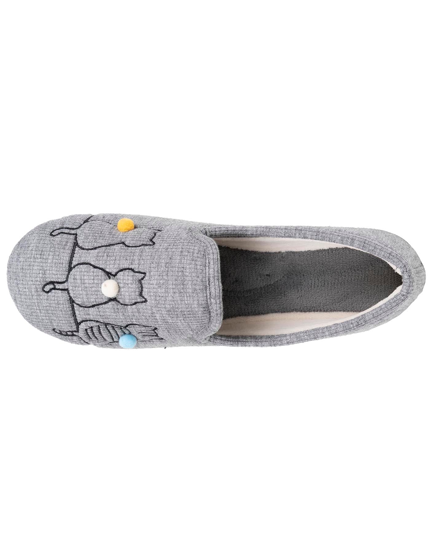 isotoner-chaussons-charentaises-femme-chat-gris-iris image 7
