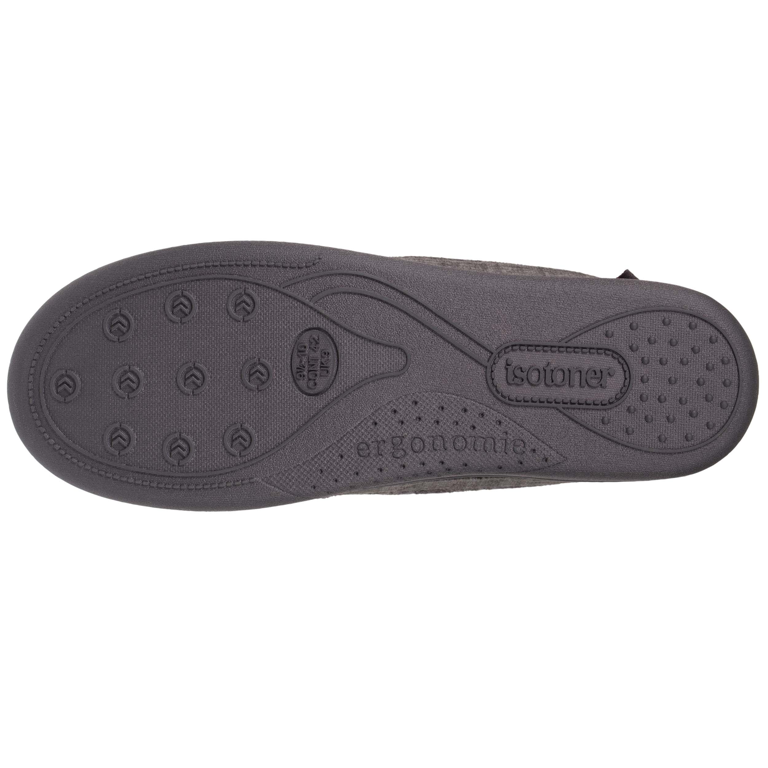 isotoner-chaussons-mocassins-homme-gris-rouge image 4