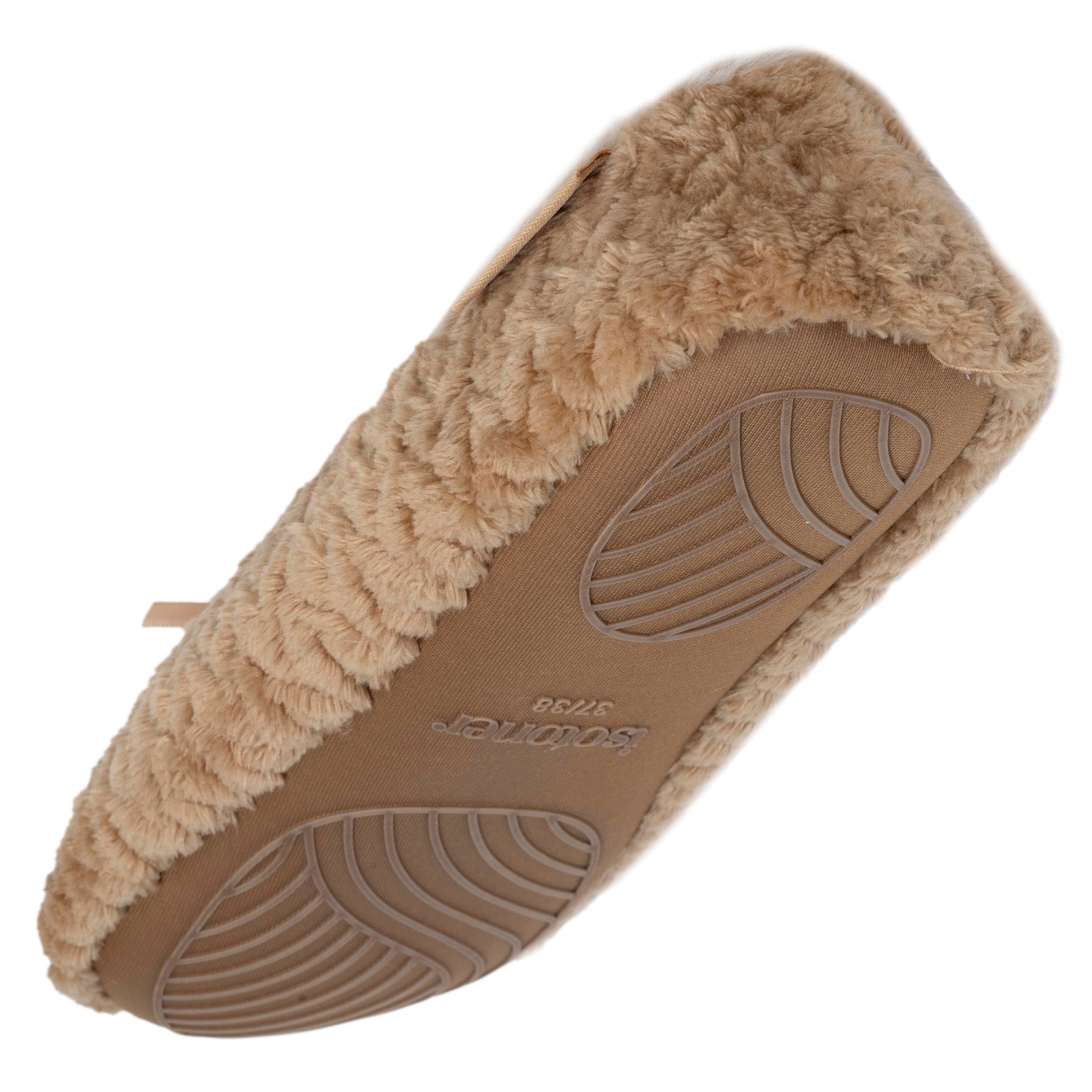 isotoner-chaussons-ballerines-textur-s-femme-camel image 5