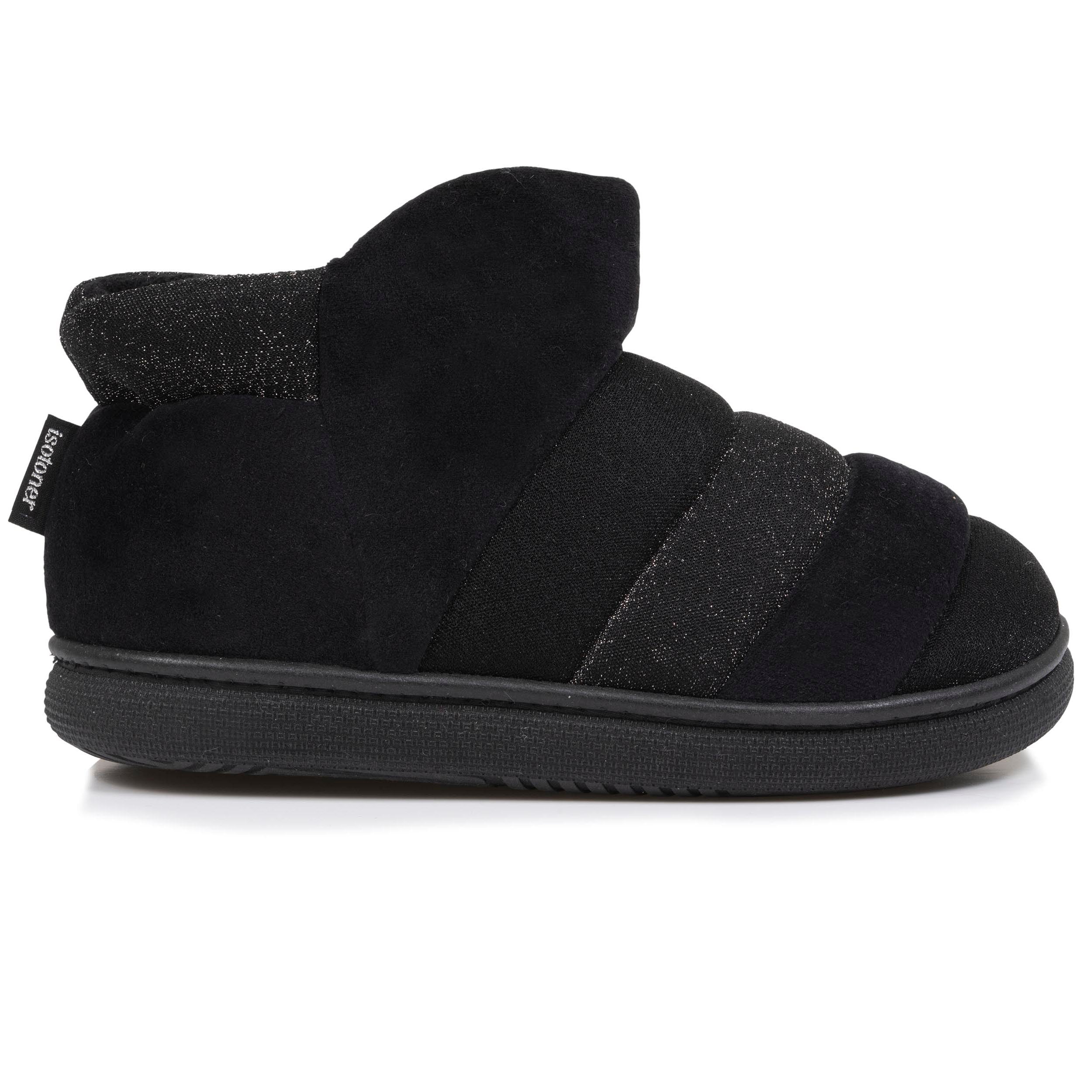 isotoner-chaussons-bottillons-femme-bloup-noir-velours image 8