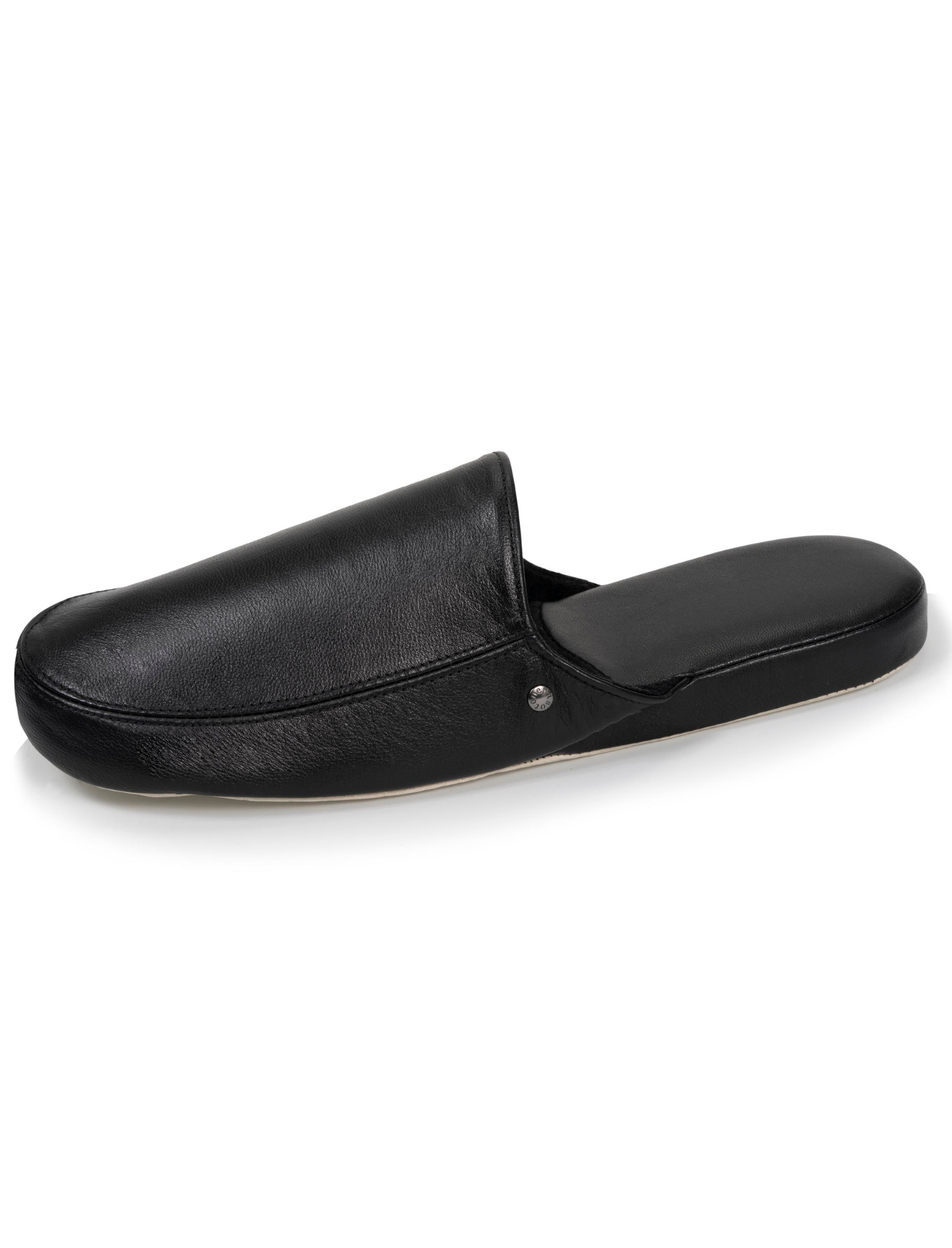 isotoner-chausson-mules-cuir-homme-noir image 5