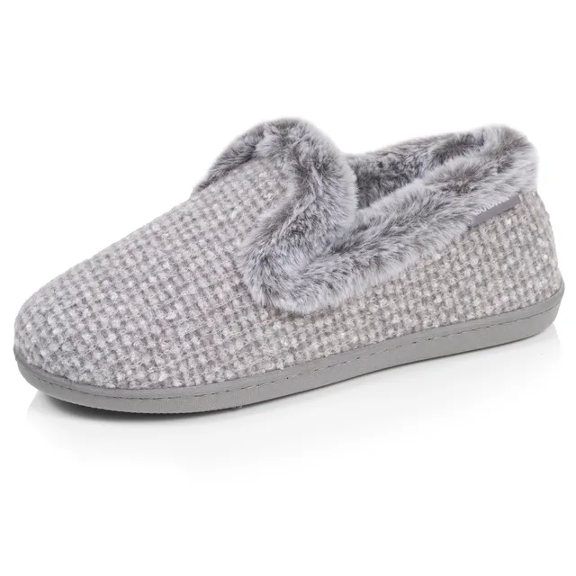 isotoner-chaussons-charentaises-femme-relief-gris image 1