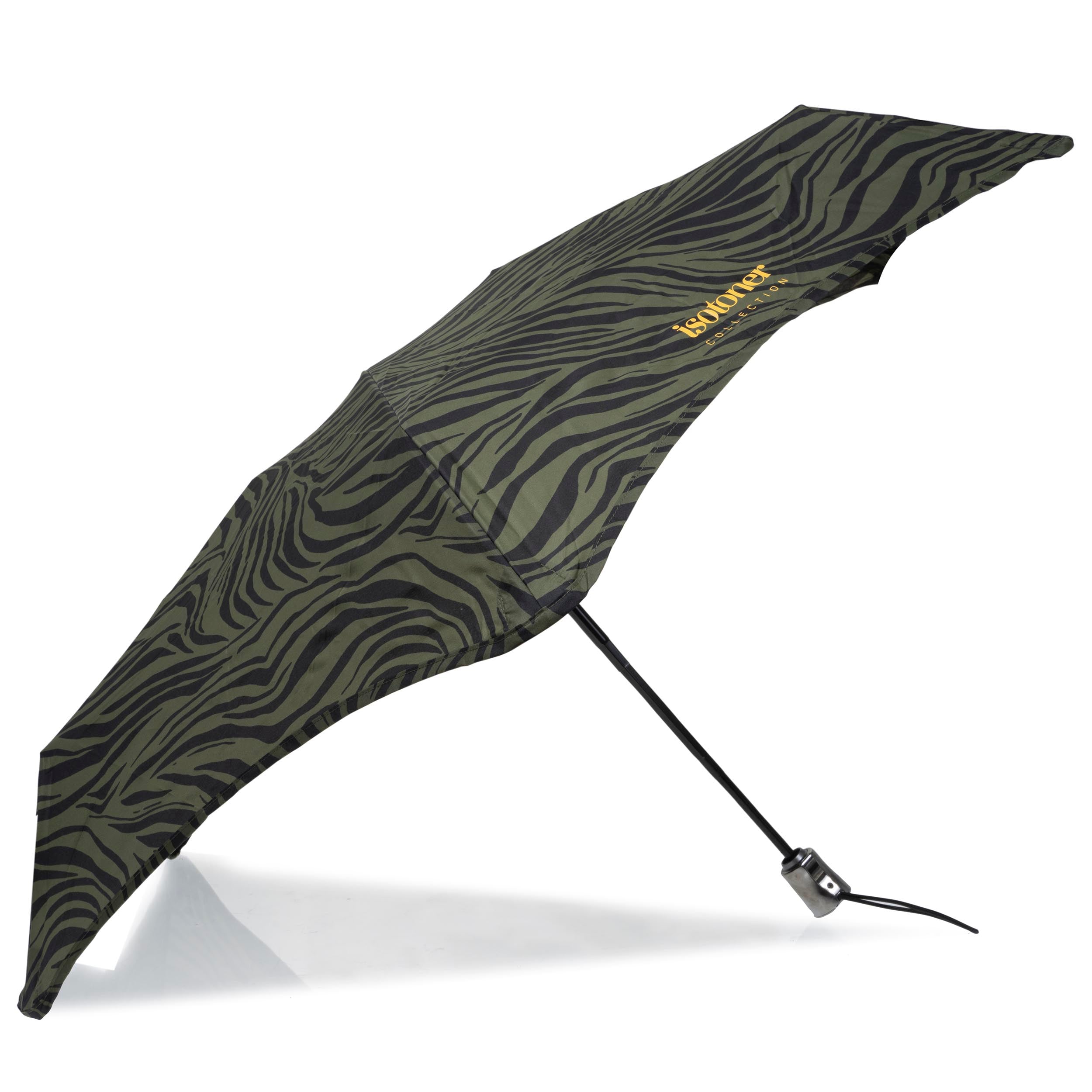 isotoner-parapluie-x-tra-solide-23-cm-z-bre-kaki image 2