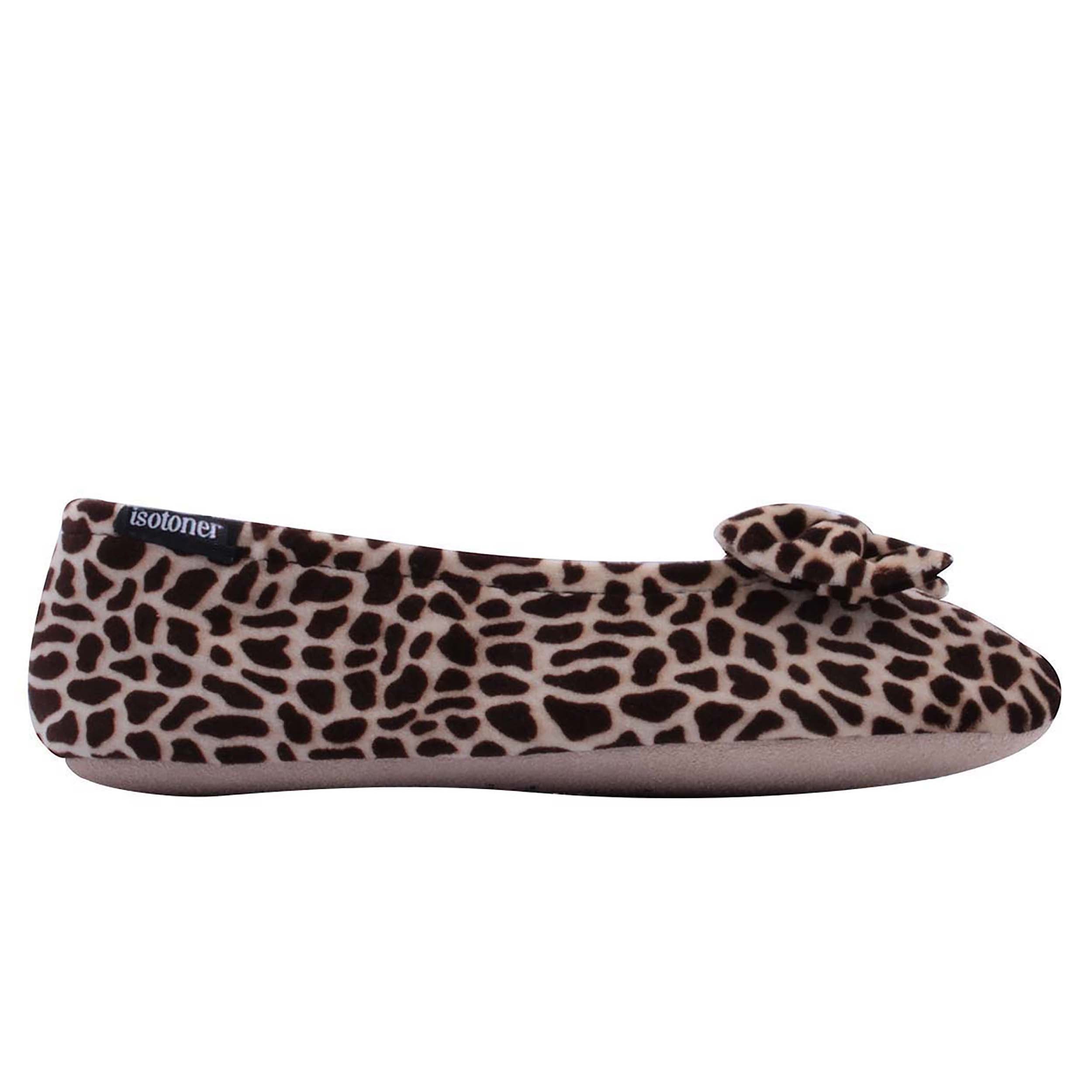 isotoner-chaussons-ballerines-femme-n-ud-girafe image 8