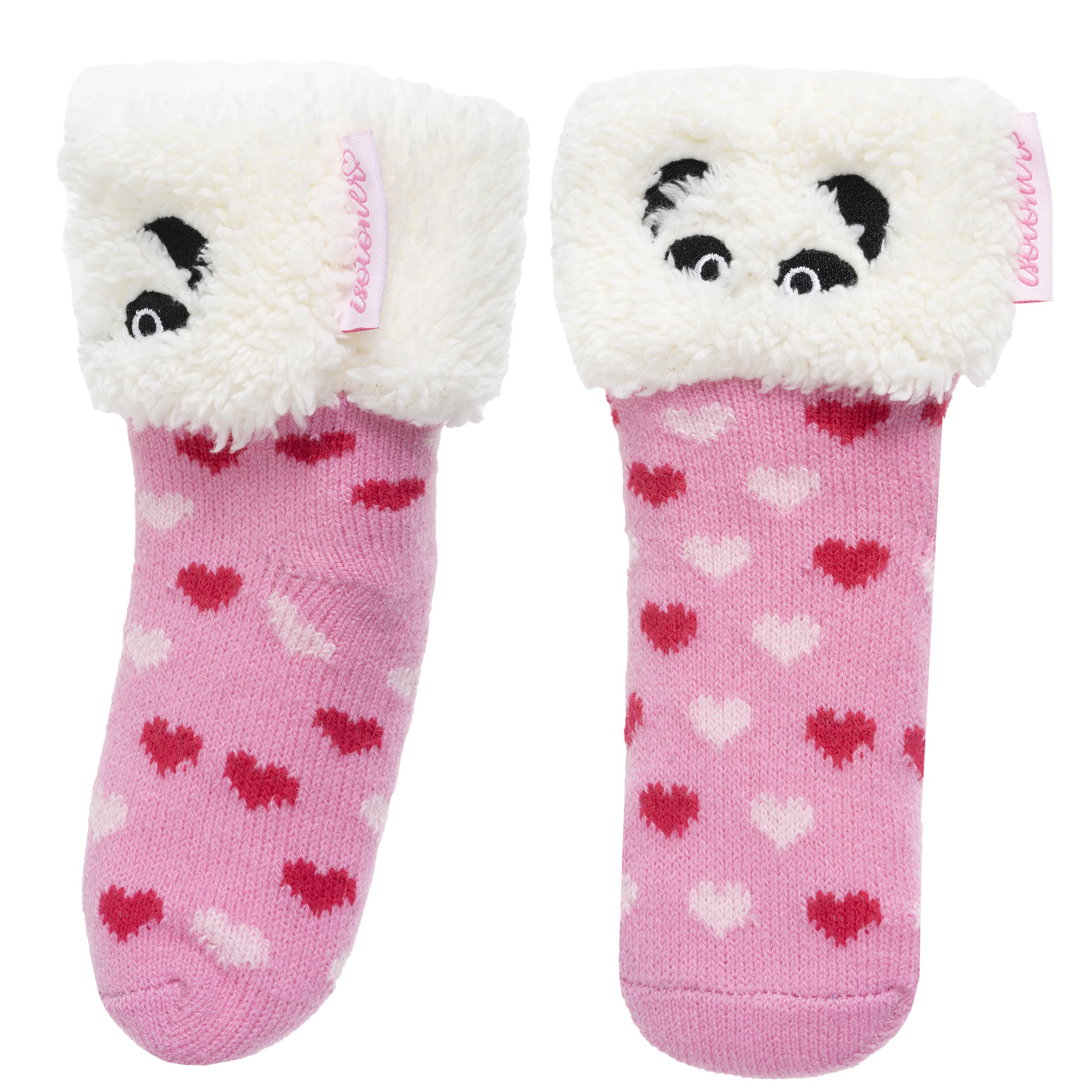 isotoner-chaussettes-fourr-es-enfant-rose-panda-1-8-ans-sherpa-antid-rapantes image 2