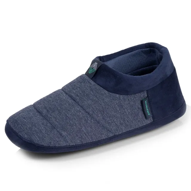 isotoner-chaussons-bottillons-homme-marine-chin-jersey image 1