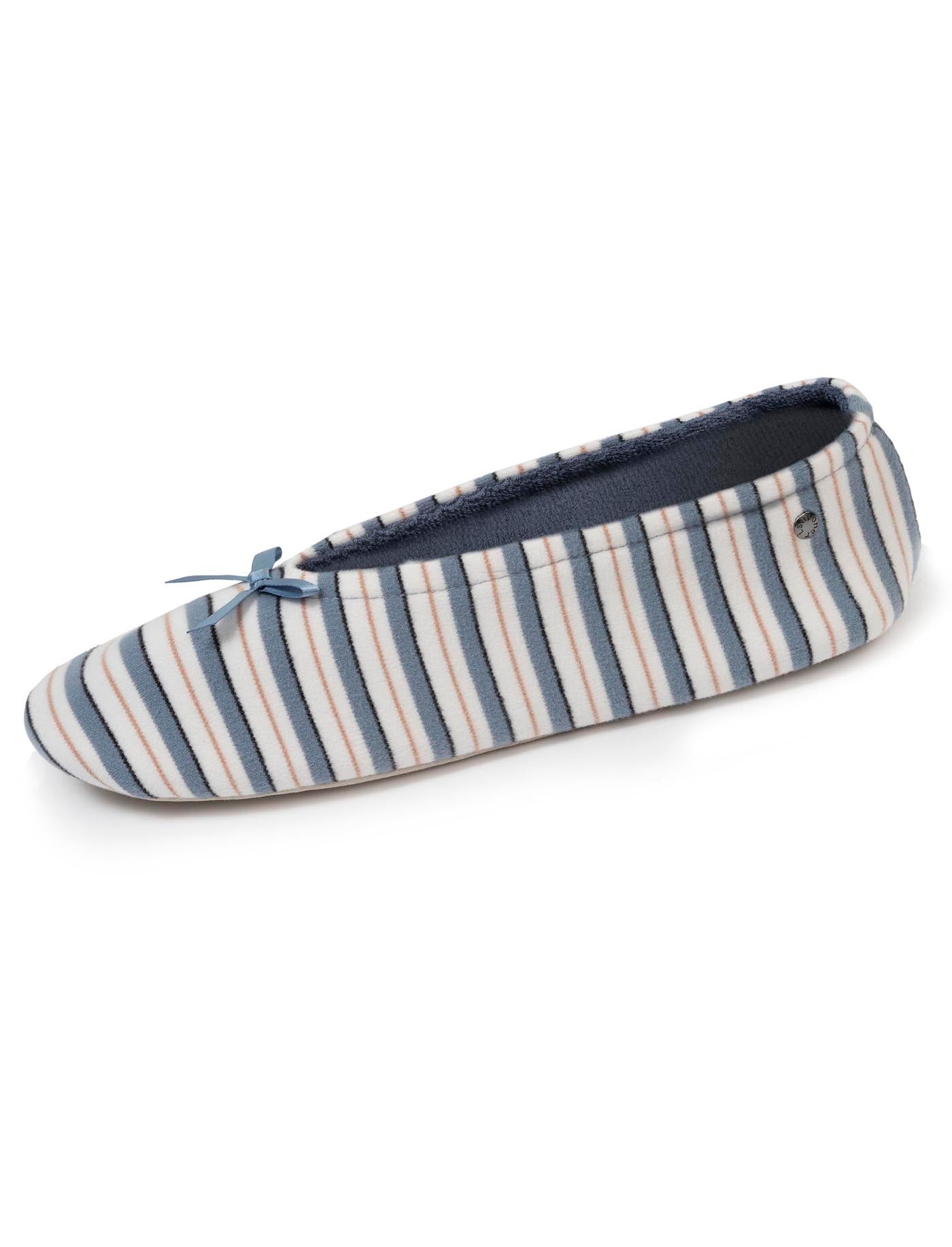 isotoner-chaussons-ballerines-grand-n-ud-femme-rayure image 6