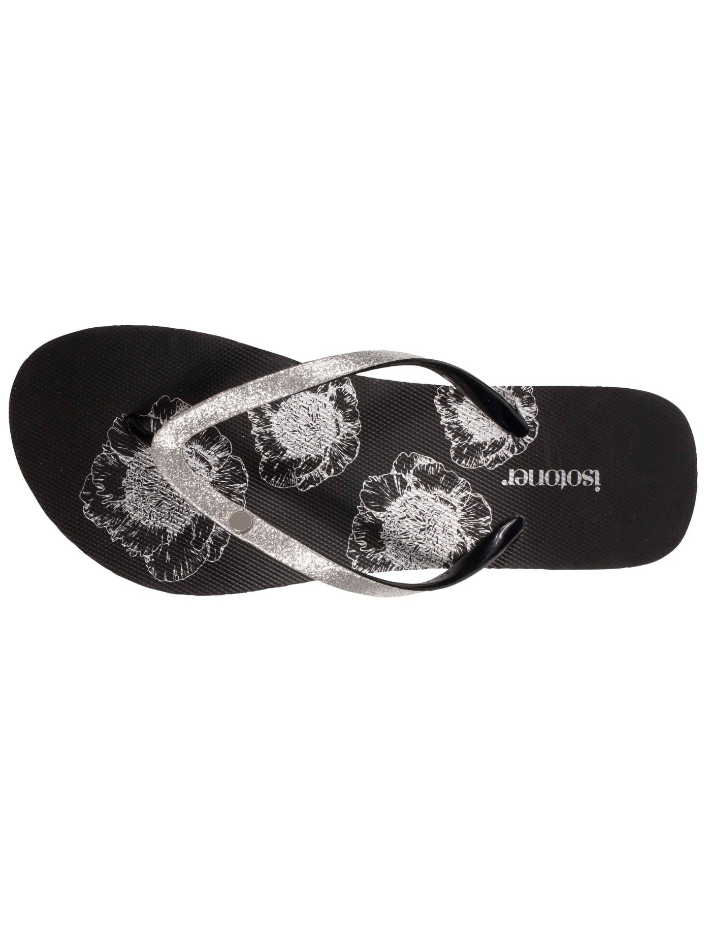 isotoner-tongs-femme-talon-4-cm-noir-floral-paillettes image 7