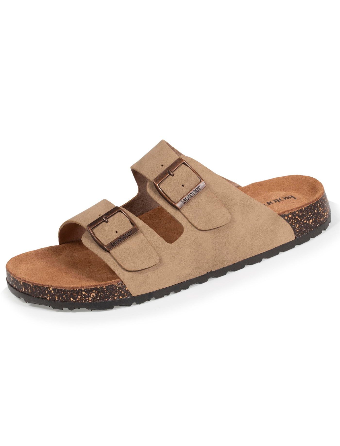 isotoner-mules-sandales-homme-double-bride-taupe image 6
