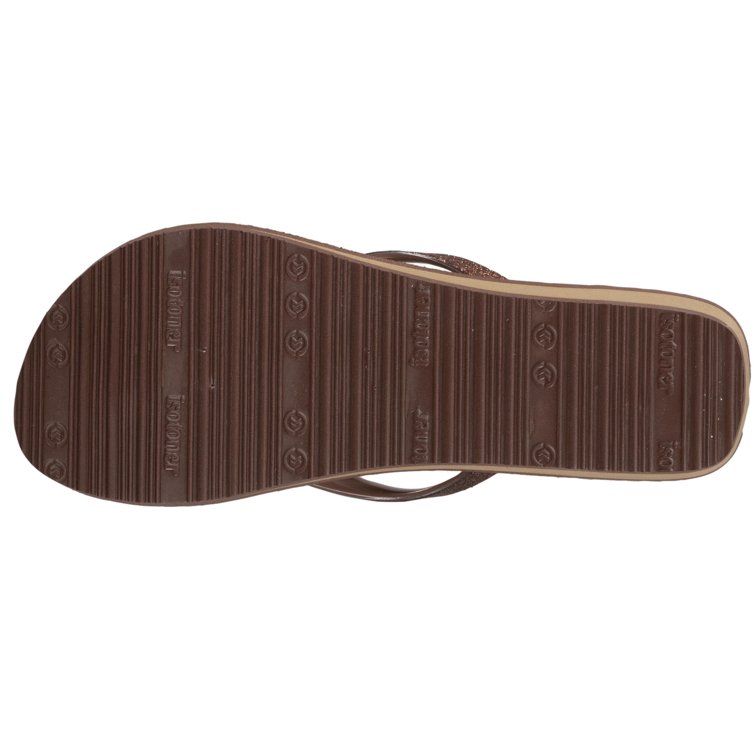 isotoner-tongs-femme-talon-4cm-imprim-floral-marron image 5