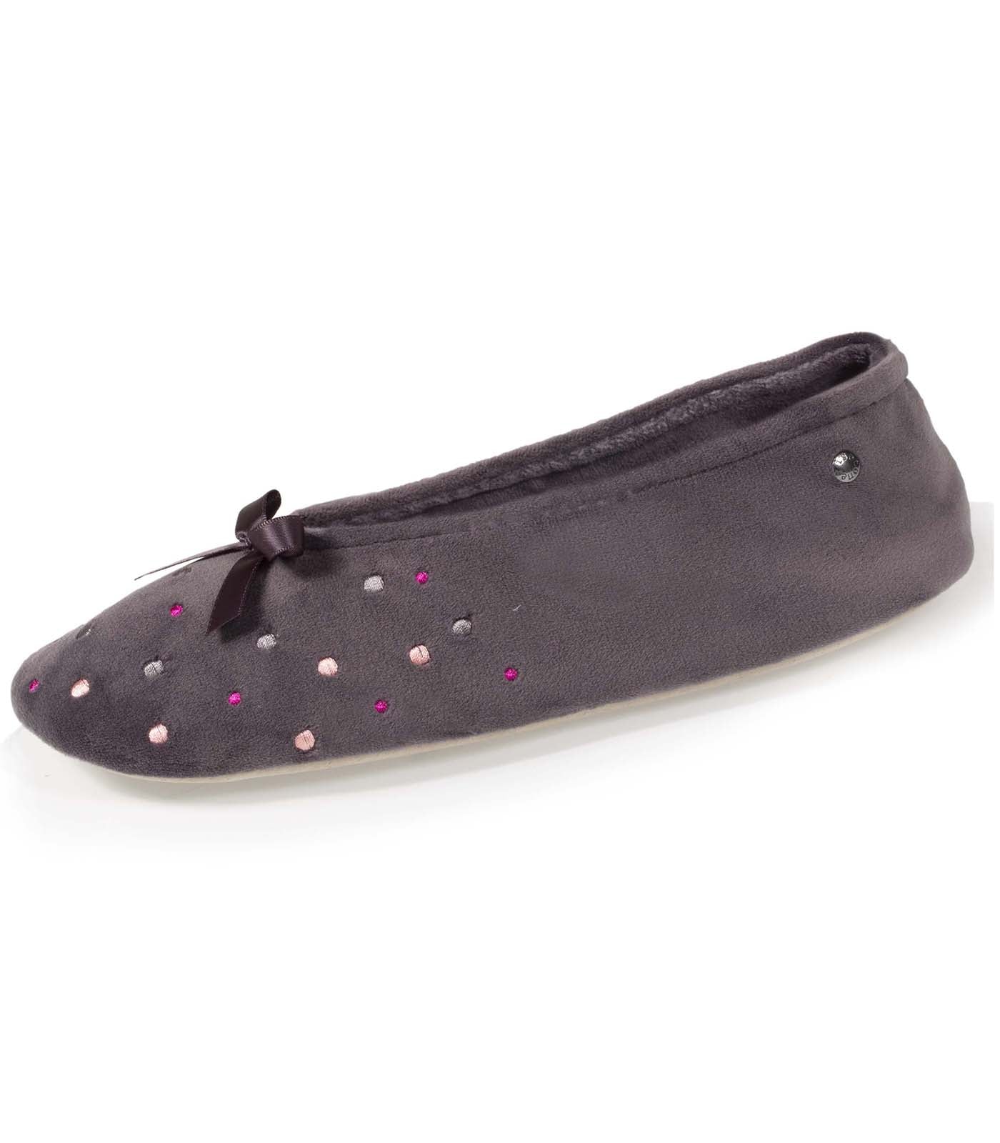 isotoner-chaussons-ballerines-femme-pois-brod-s image 6