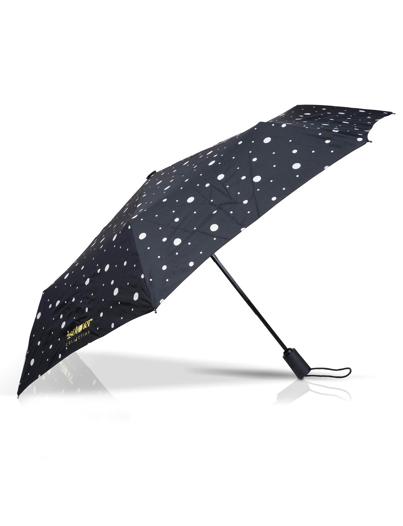 isotoner-parapluie-auto-pois-noir-jaune-ultra-d-perlant image 7
