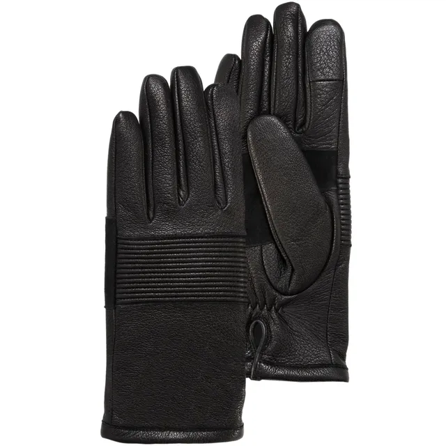 isotoner-gants-femme-v-lo-cuir-tactiles-noir-chauds image 1