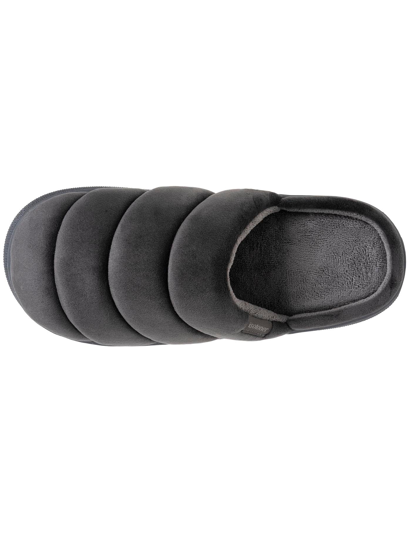 isotoner-chaussons-mules-homme-bloup-gris-velours-confort image 7