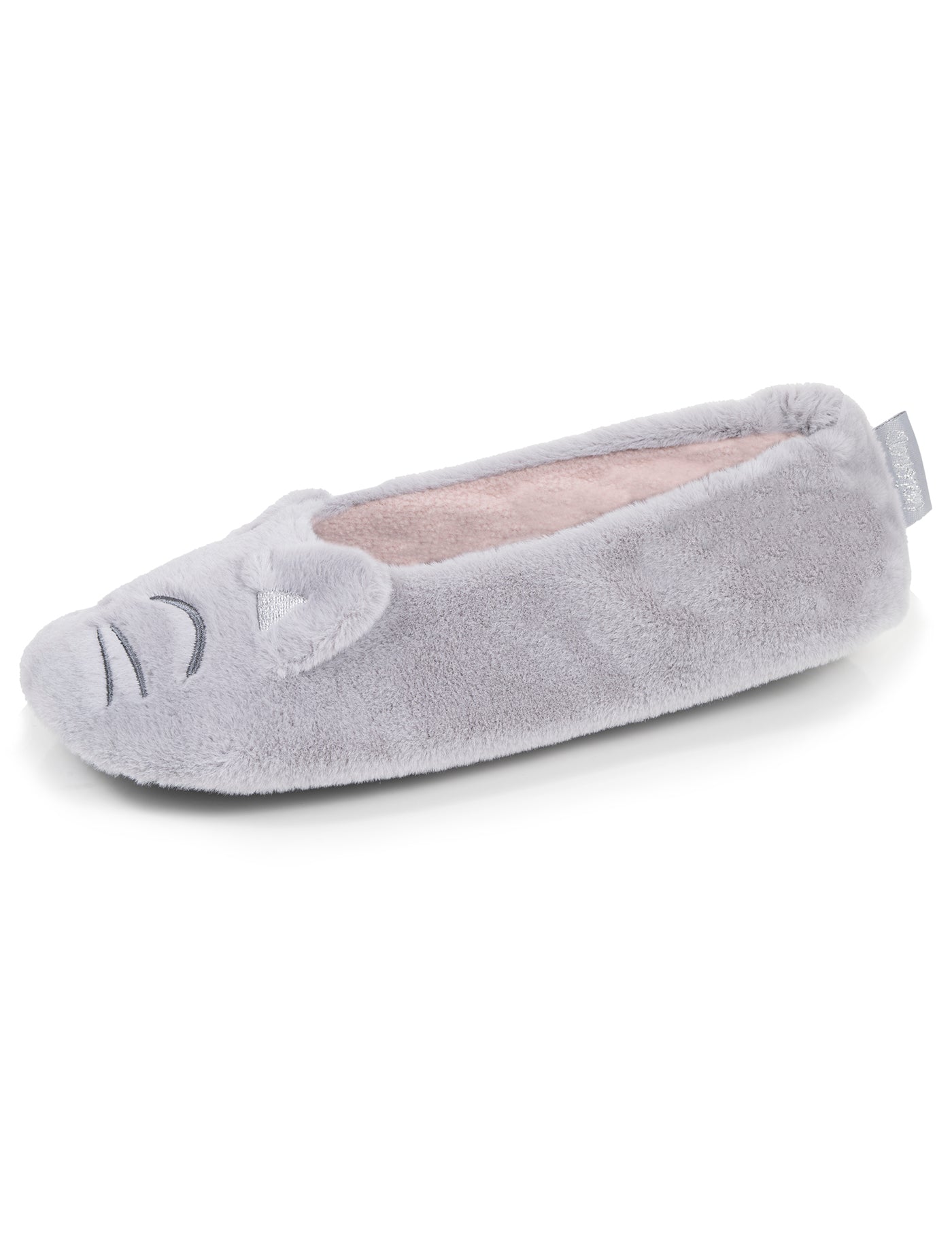 isotoner-ballerines-chaussons-femme-3d-fourrure-gris image 6