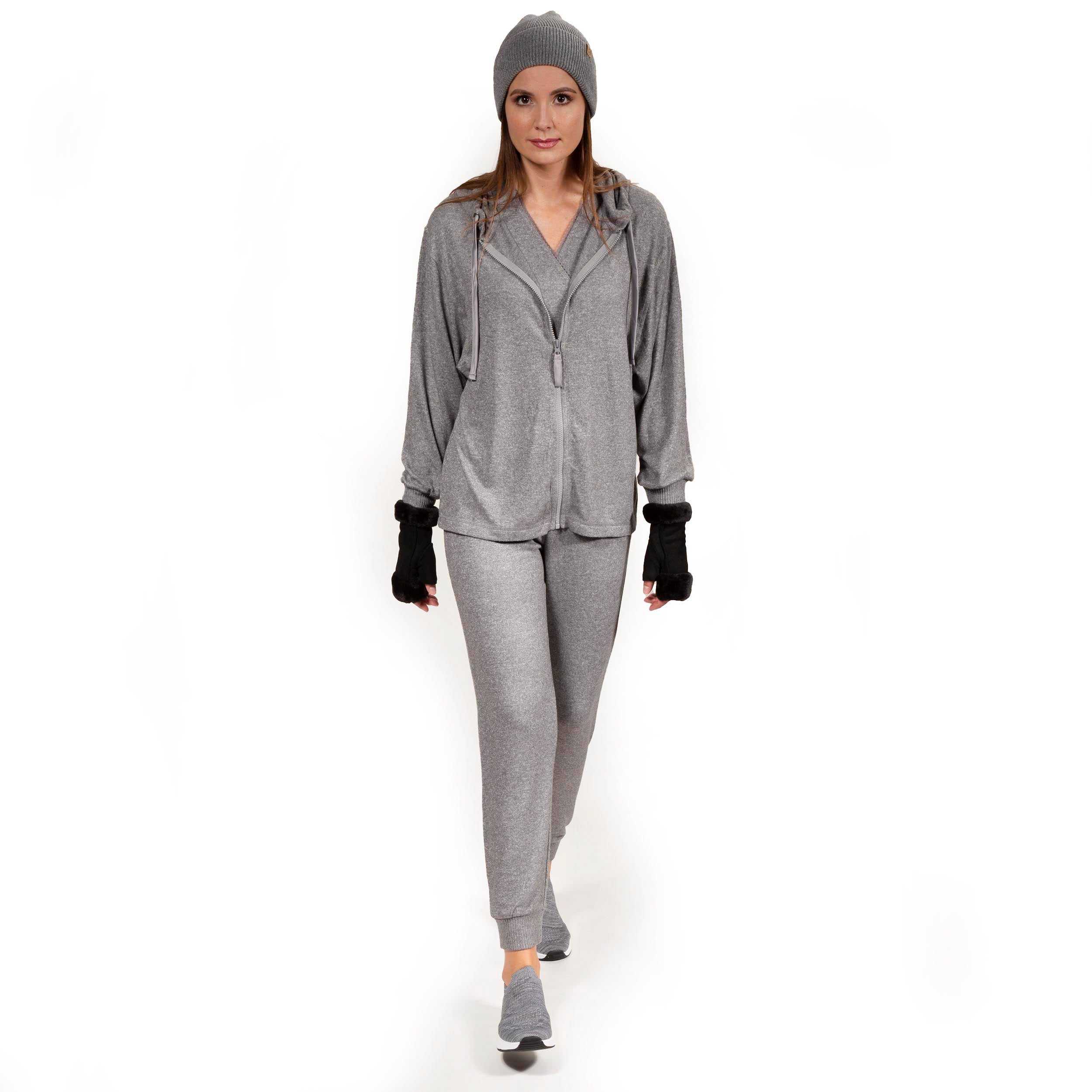 isotoner-sweat-shirt-capuche-femme-gris-chin image 8