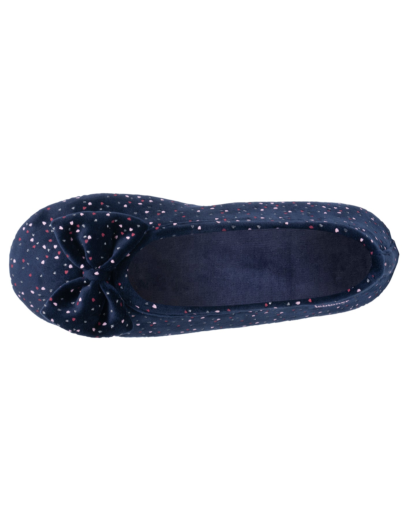 isotoner-chaussons-ballerines-femme-marine-pois-m-moire-de-forme image 7