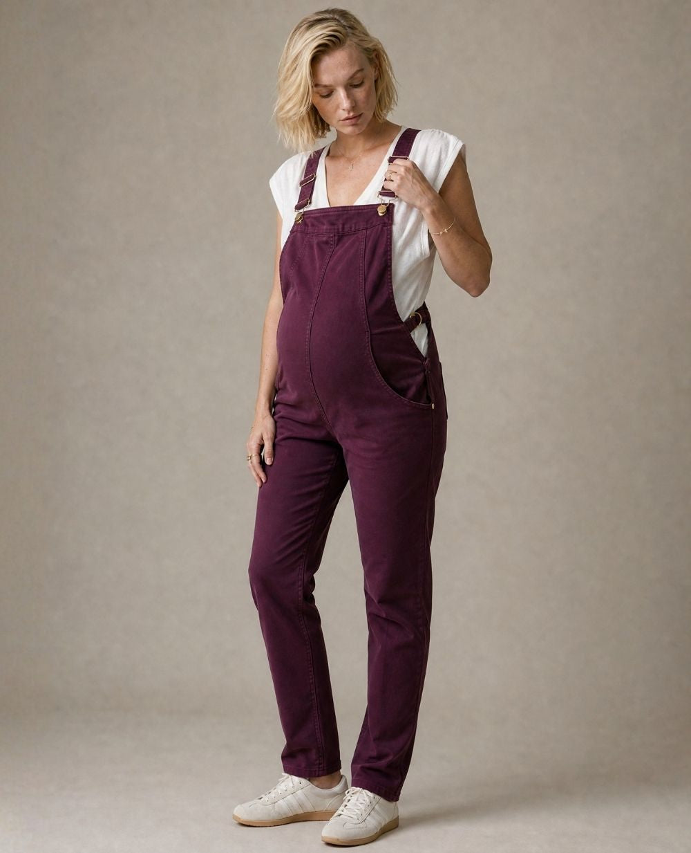 cache-c-ur-salopette-de-grossesse-andy-prune-jambes-larges image 3