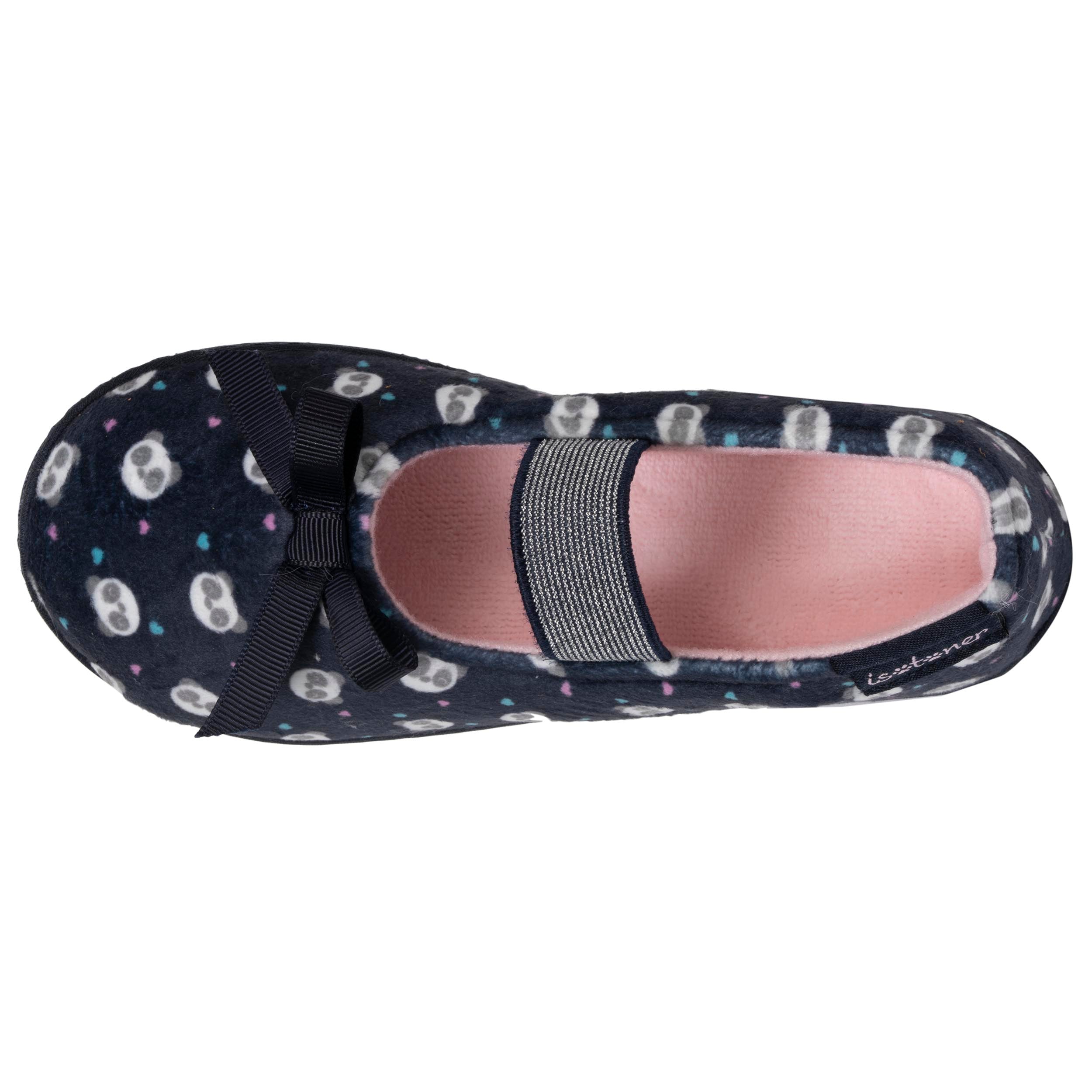 isotoner-chaussons-ballerines-enfant-marine-panda-microvelours image 2