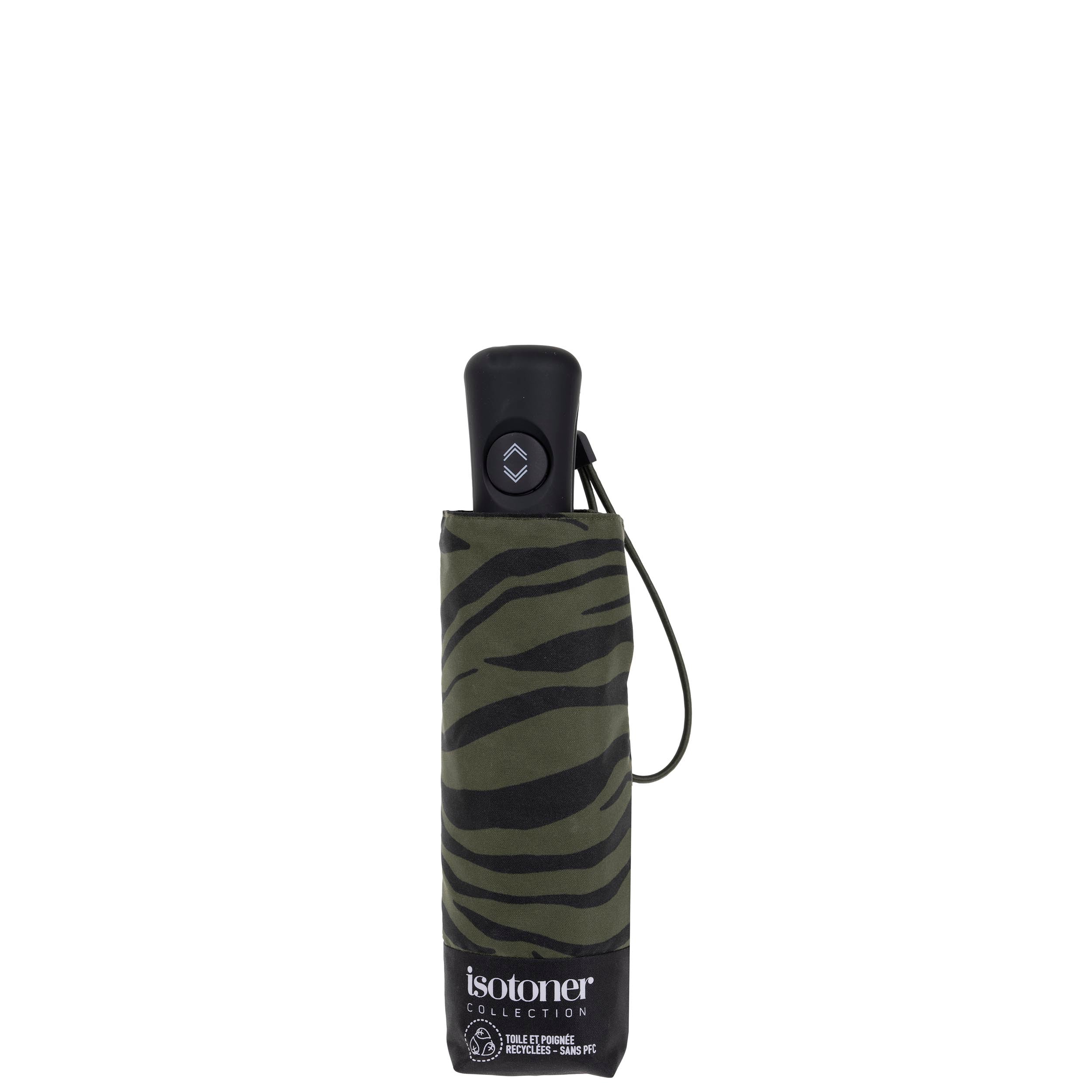 isotoner-parapluie-mini-auto-z-bre-kaki-ouverture-automatique image 4