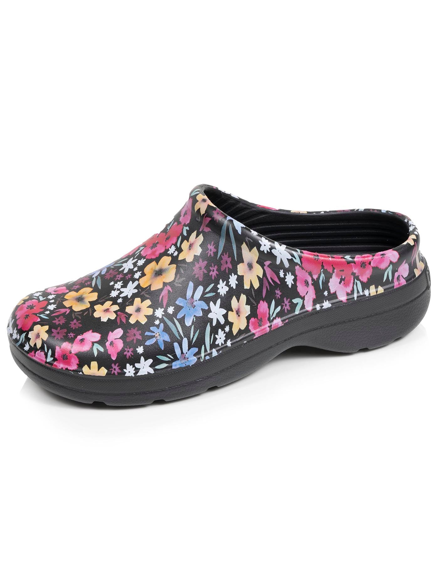 isotoner-sabots-de-jardin-femme-imprim-noir-fleuri-everywear image 6