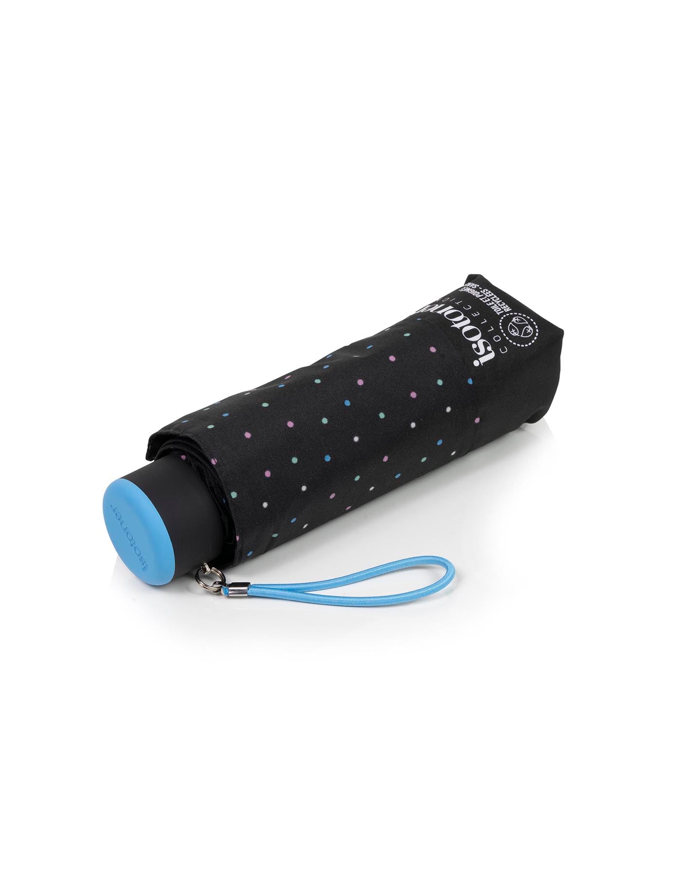 isotoner-parapluie-mini-slim-mini-pois-noir-recycl image 6