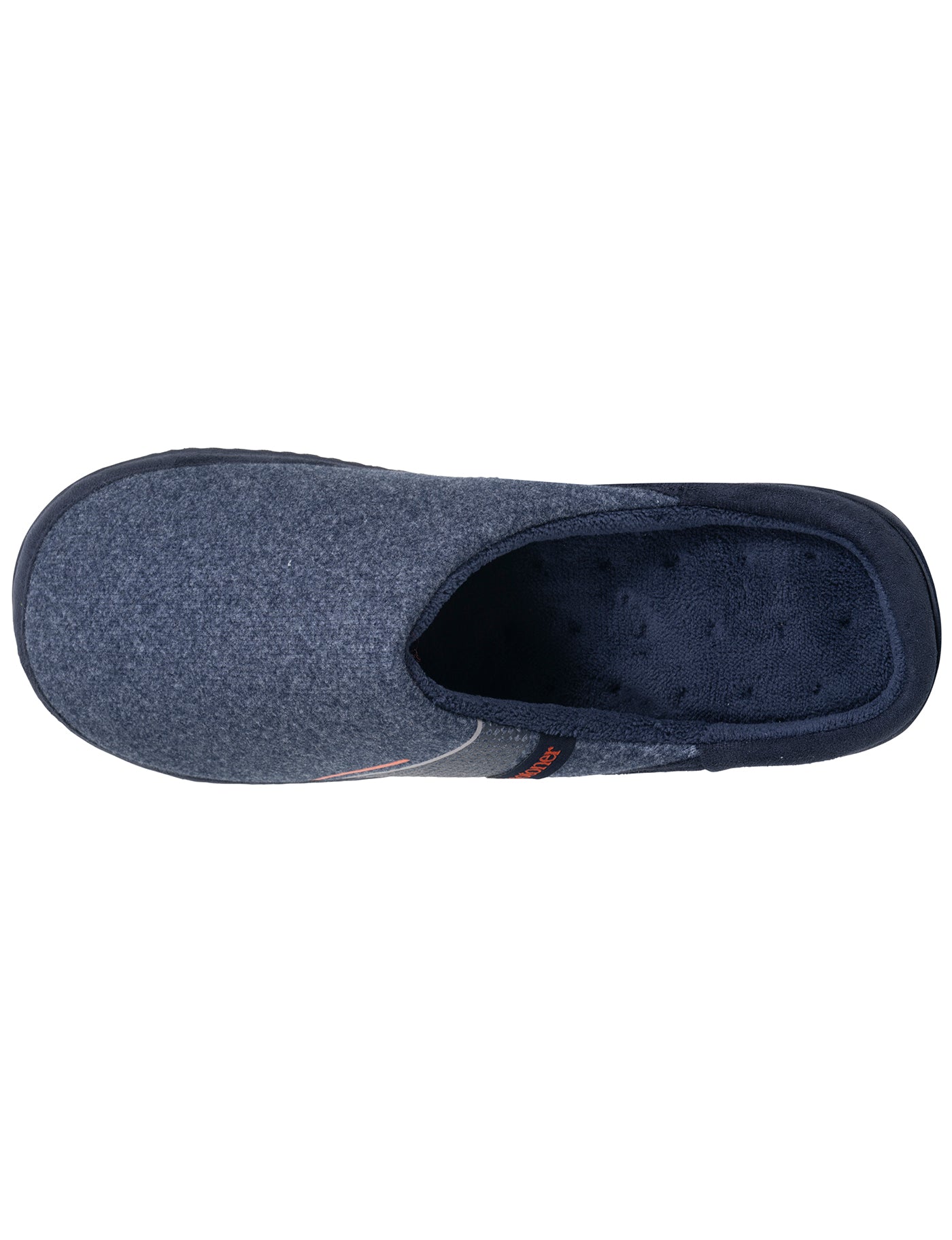 isotoner-chaussons-mules-homme-marine-liser-orange-m-moire-de-forme image 7
