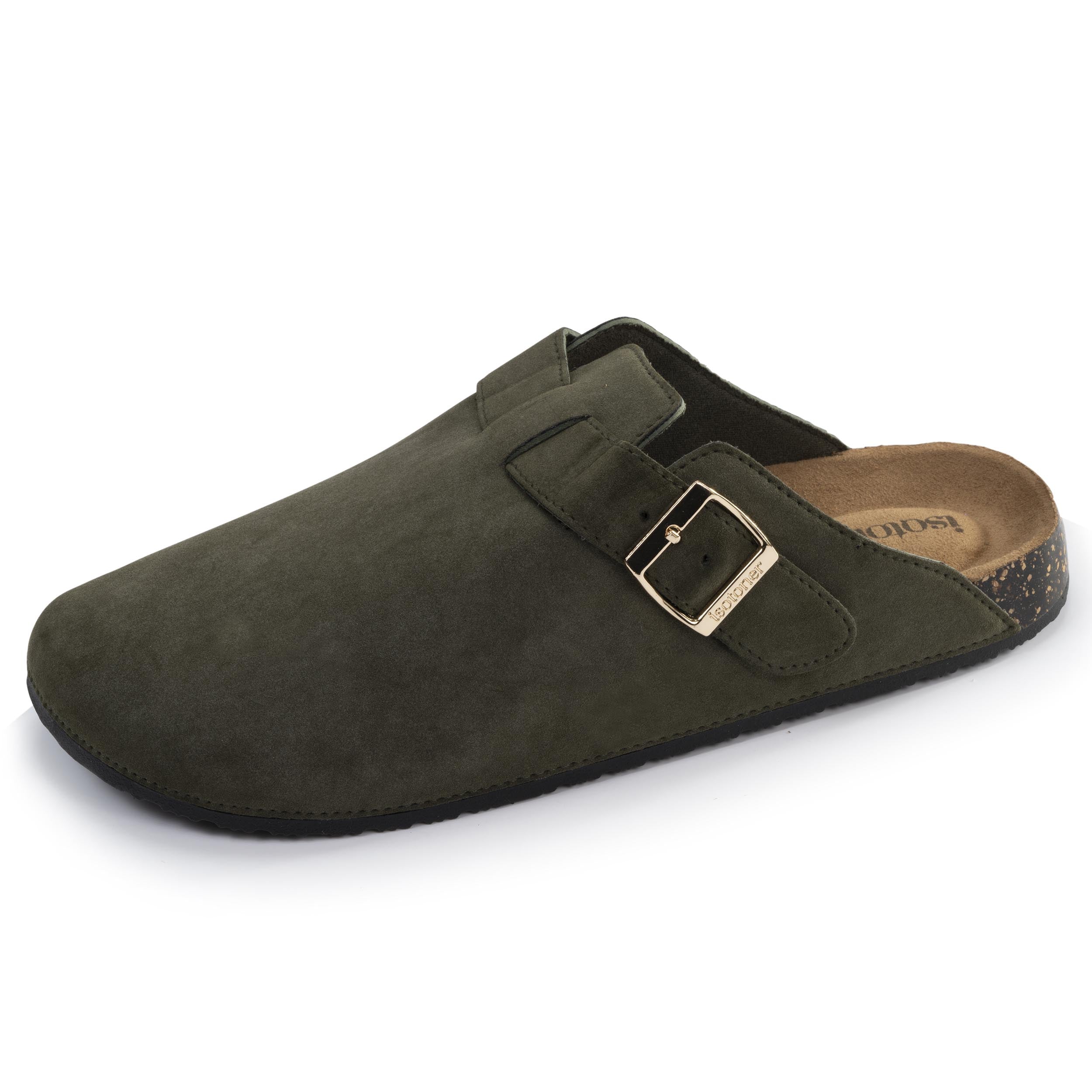 isotoner-mules-sabots-confort-femme-kaki image 1