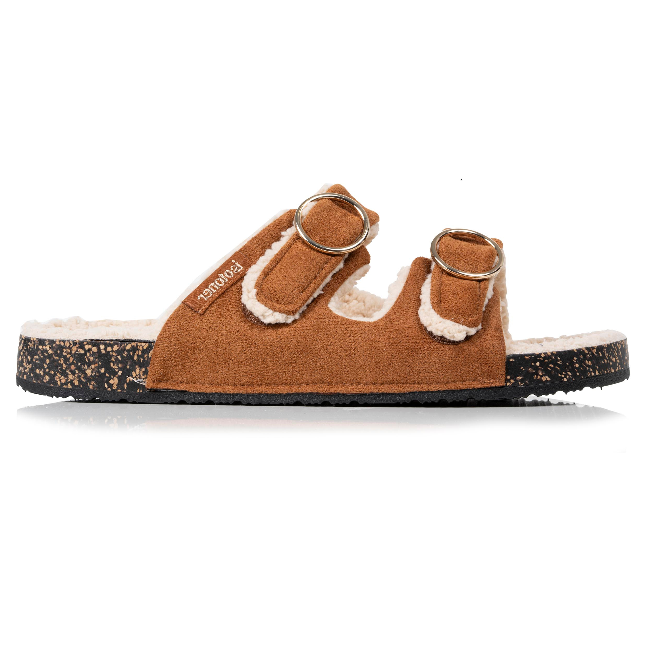 isotoner-mules-ouvertes-femme-camel-sherpa image 8