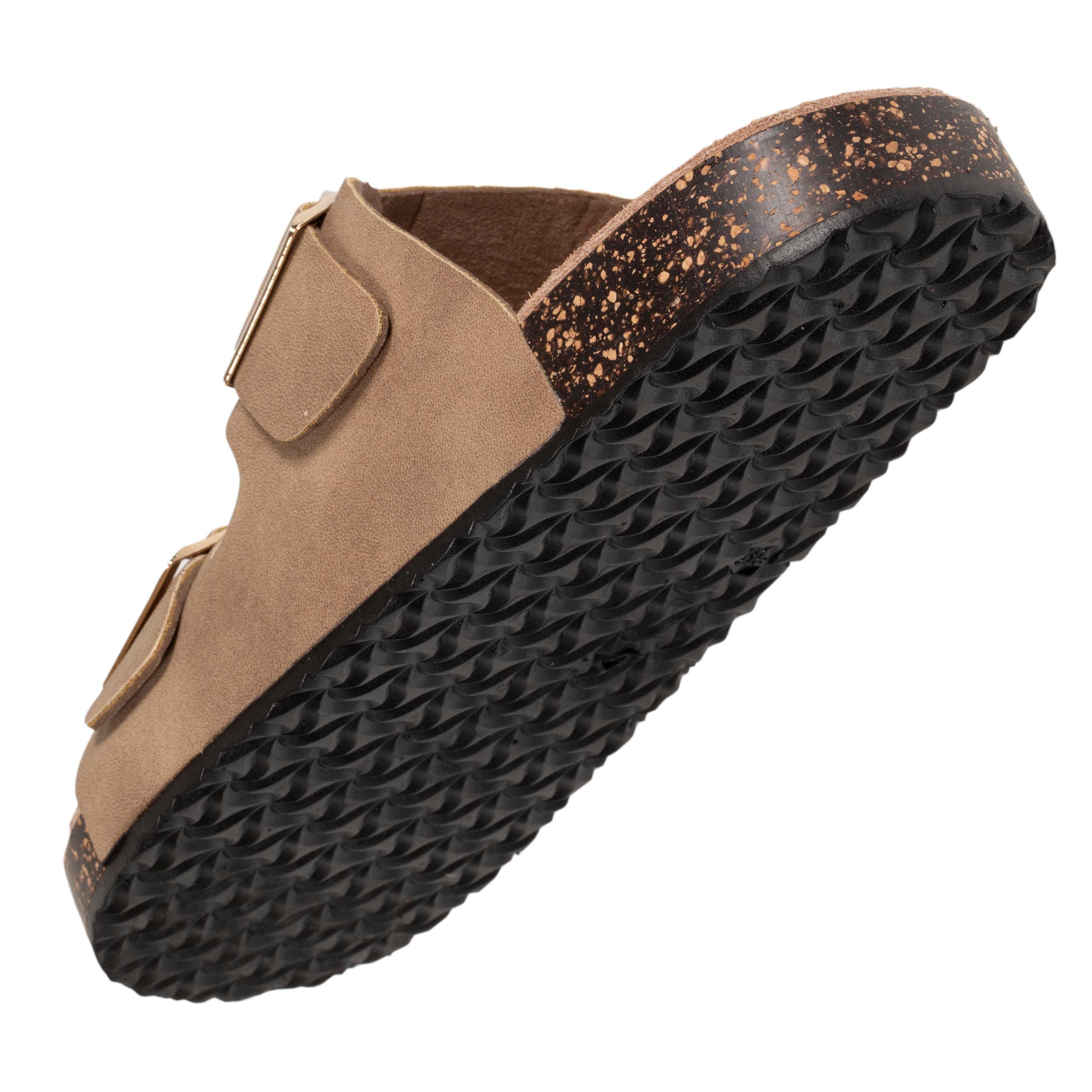 isotoner-mules-sandales-femme-double-bride-taupe image 5
