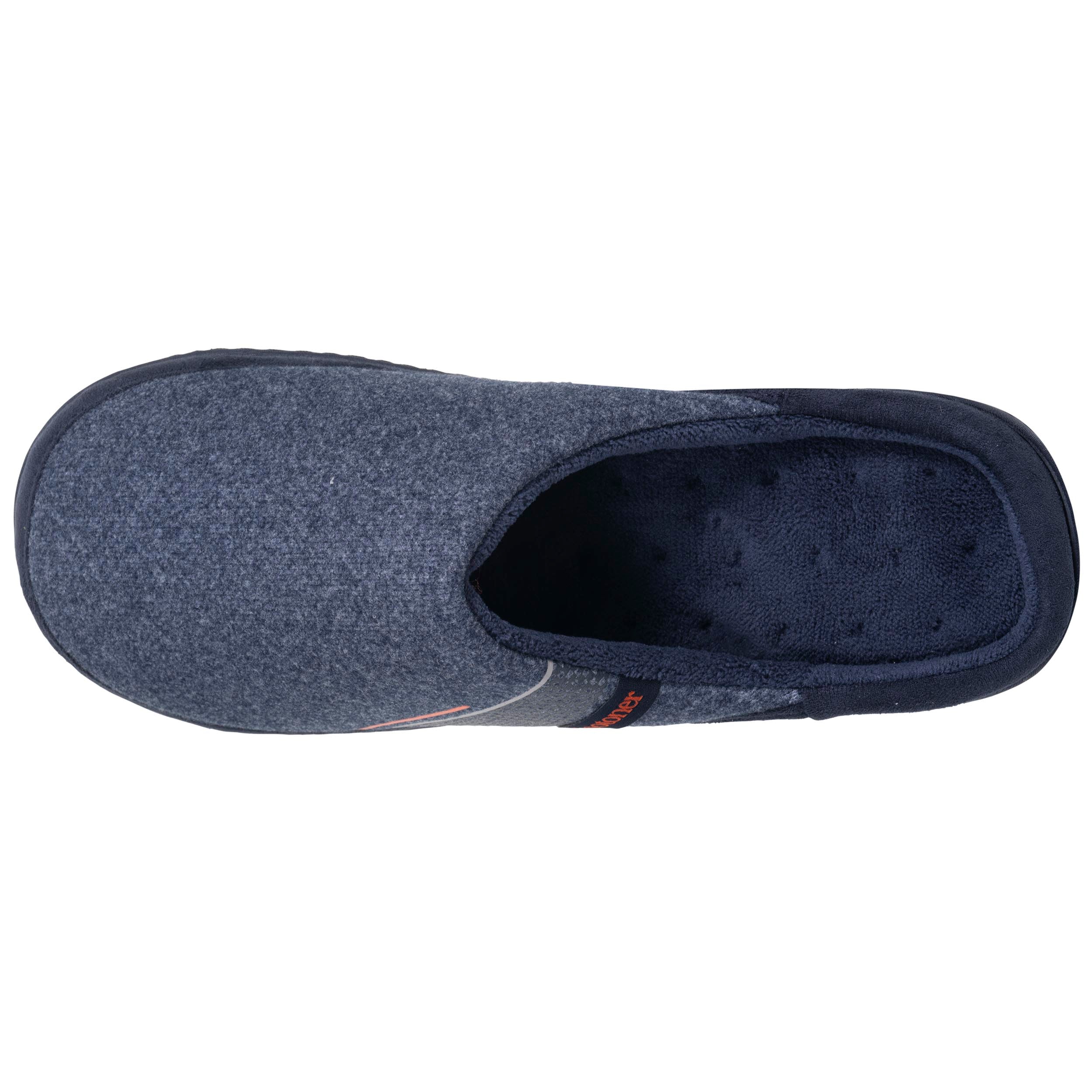 isotoner-chaussons-mules-homme-marine-liser-orange-m-moire-de-forme image 3