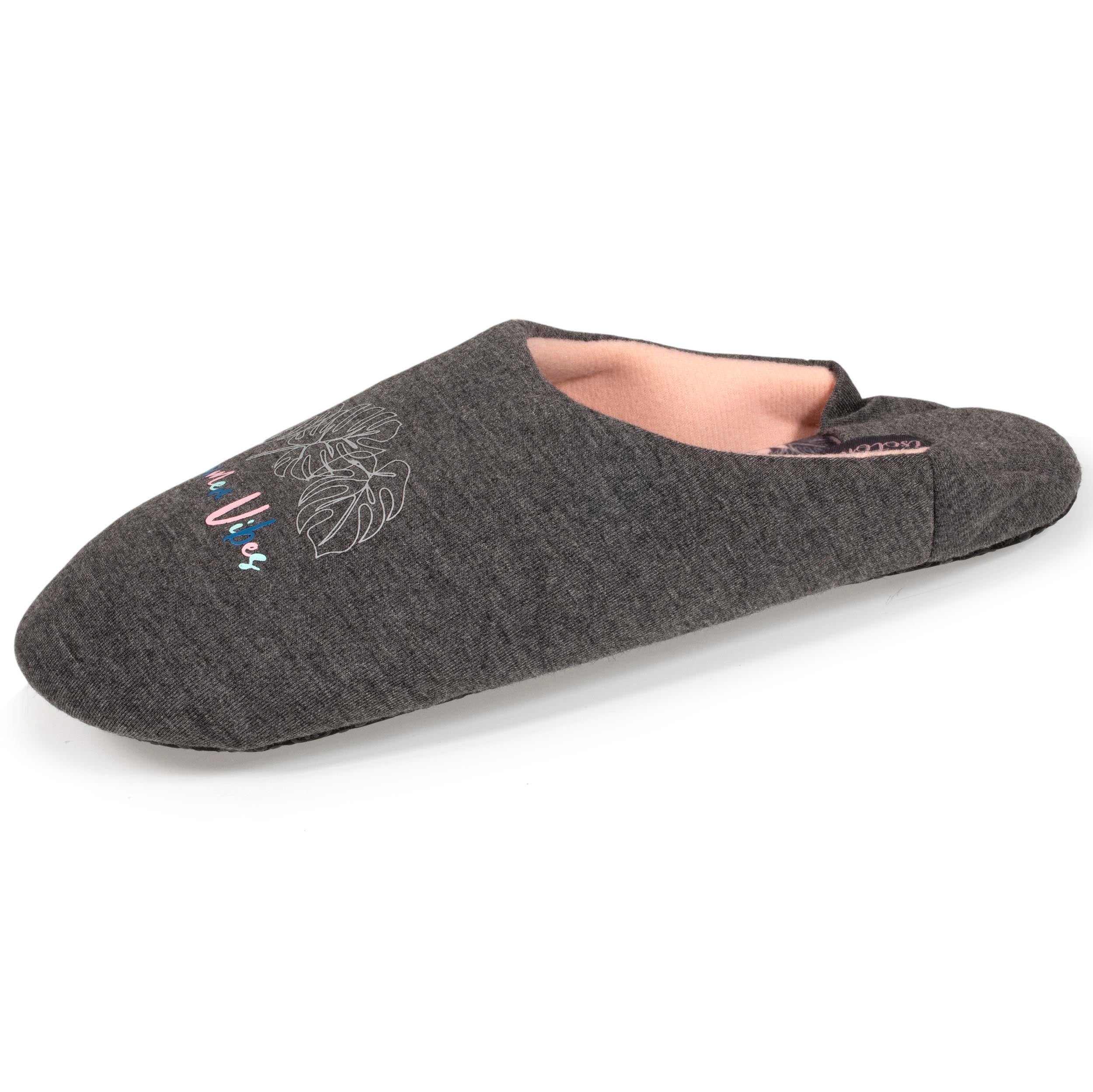 isotoner-chaussons-babouches-femme-gris-summer-vibes image 1