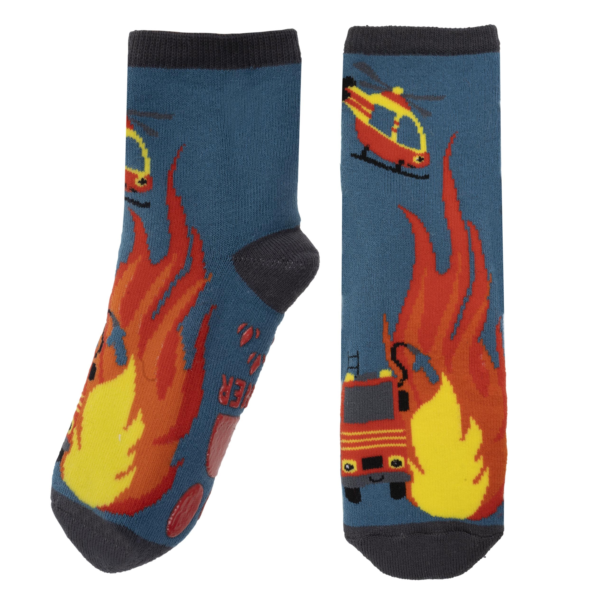 isotoner-chaussettes-antid-rapantes-gar-on-bleu-pompier-5-8-ans image 2