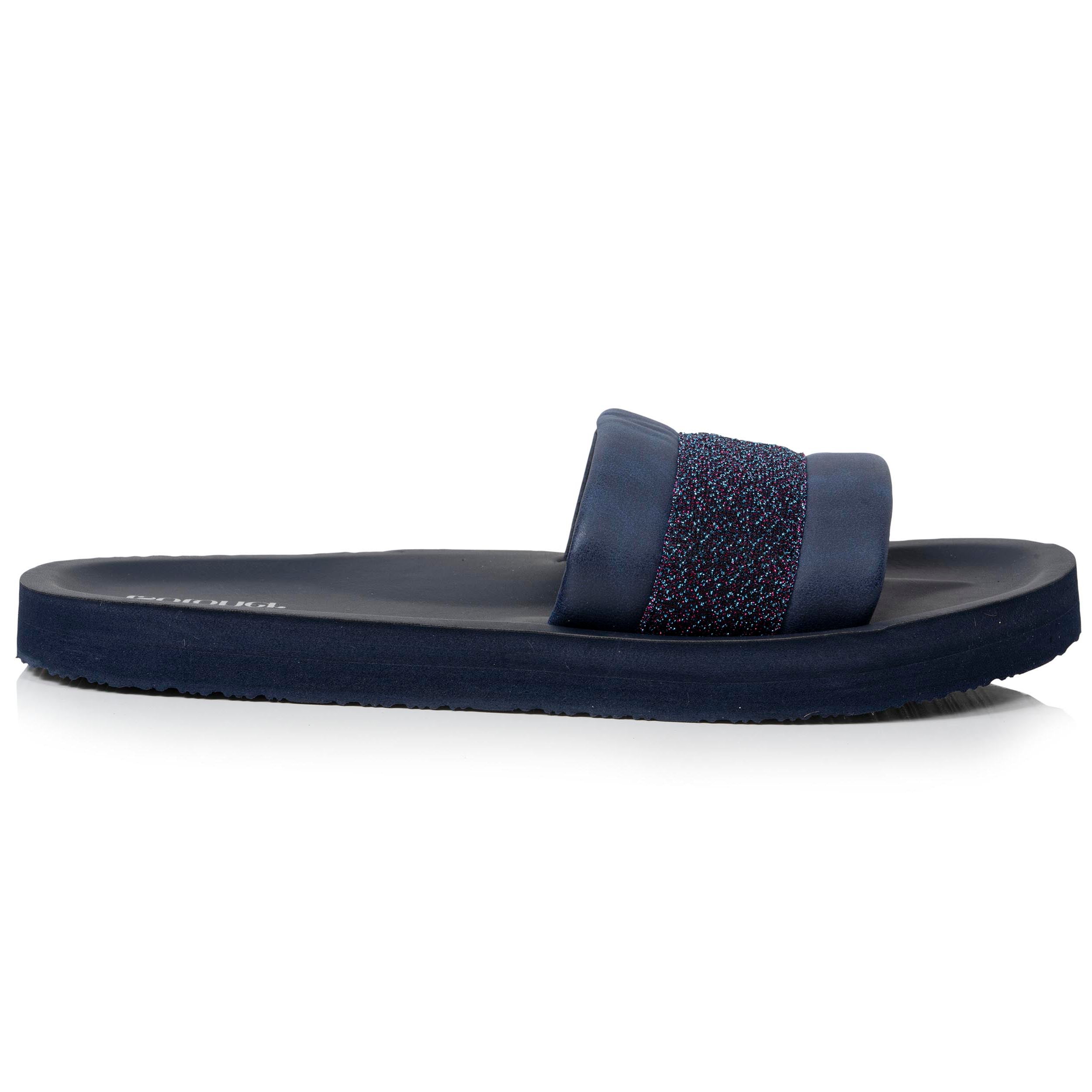 isotoner-mules-claquettes-femme-moul-es-marine-paillet image 8