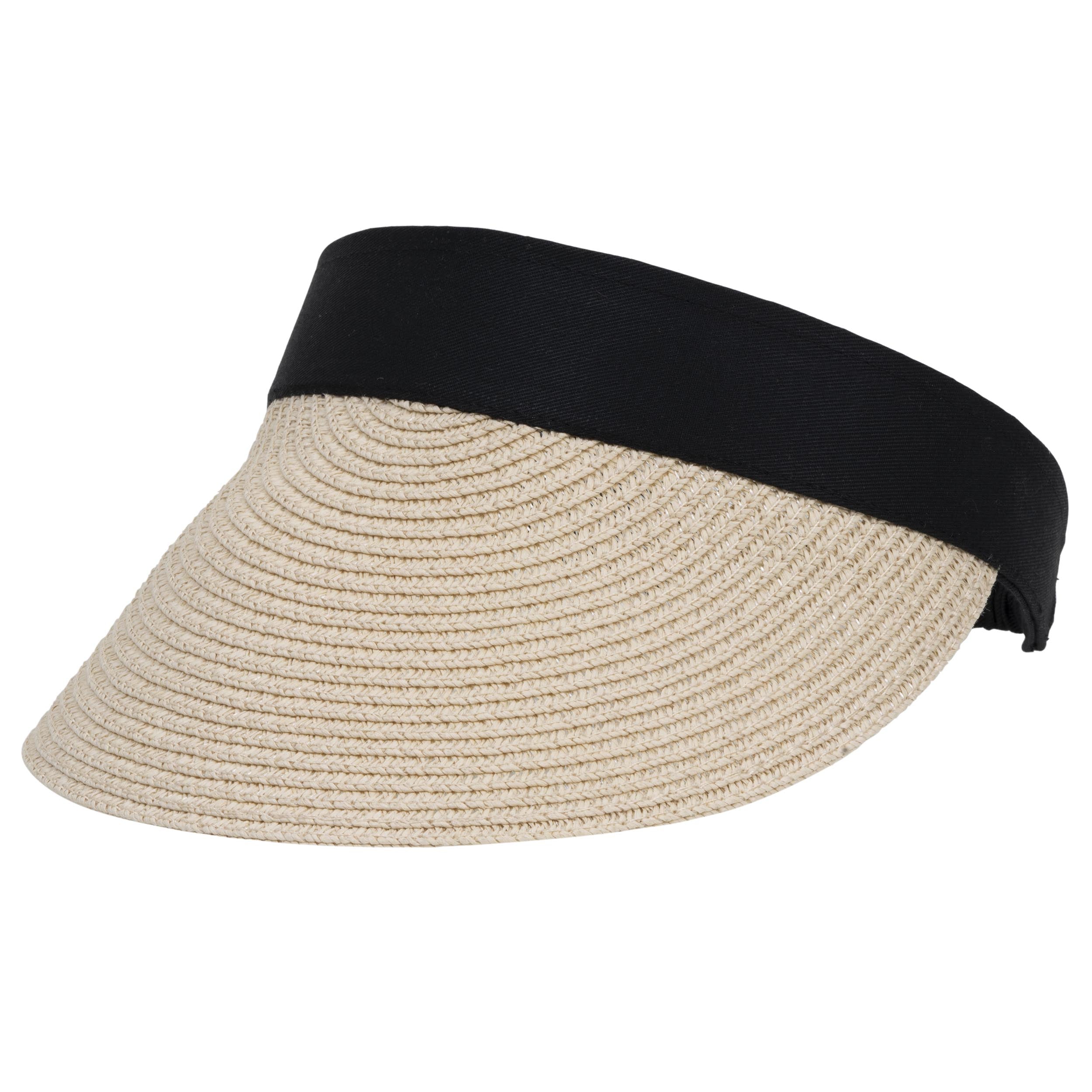 isotoner-casquette-visi-re-femme-bicolore-noir-paille image 1