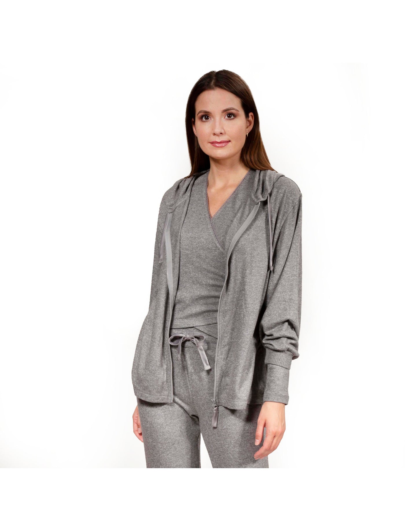 isotoner-sweat-shirt-capuche-femme-gris-chin image 6