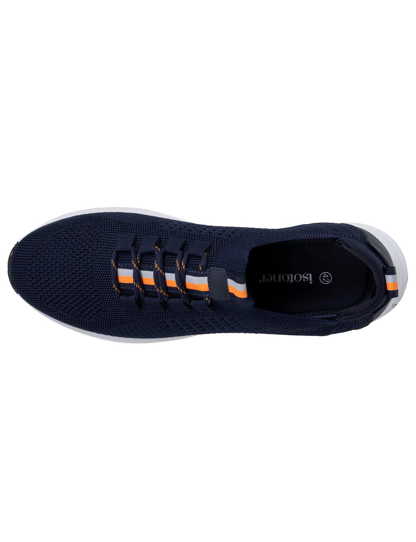 isotoner-basket-confort-homme-slip-on-marine-orange image 7