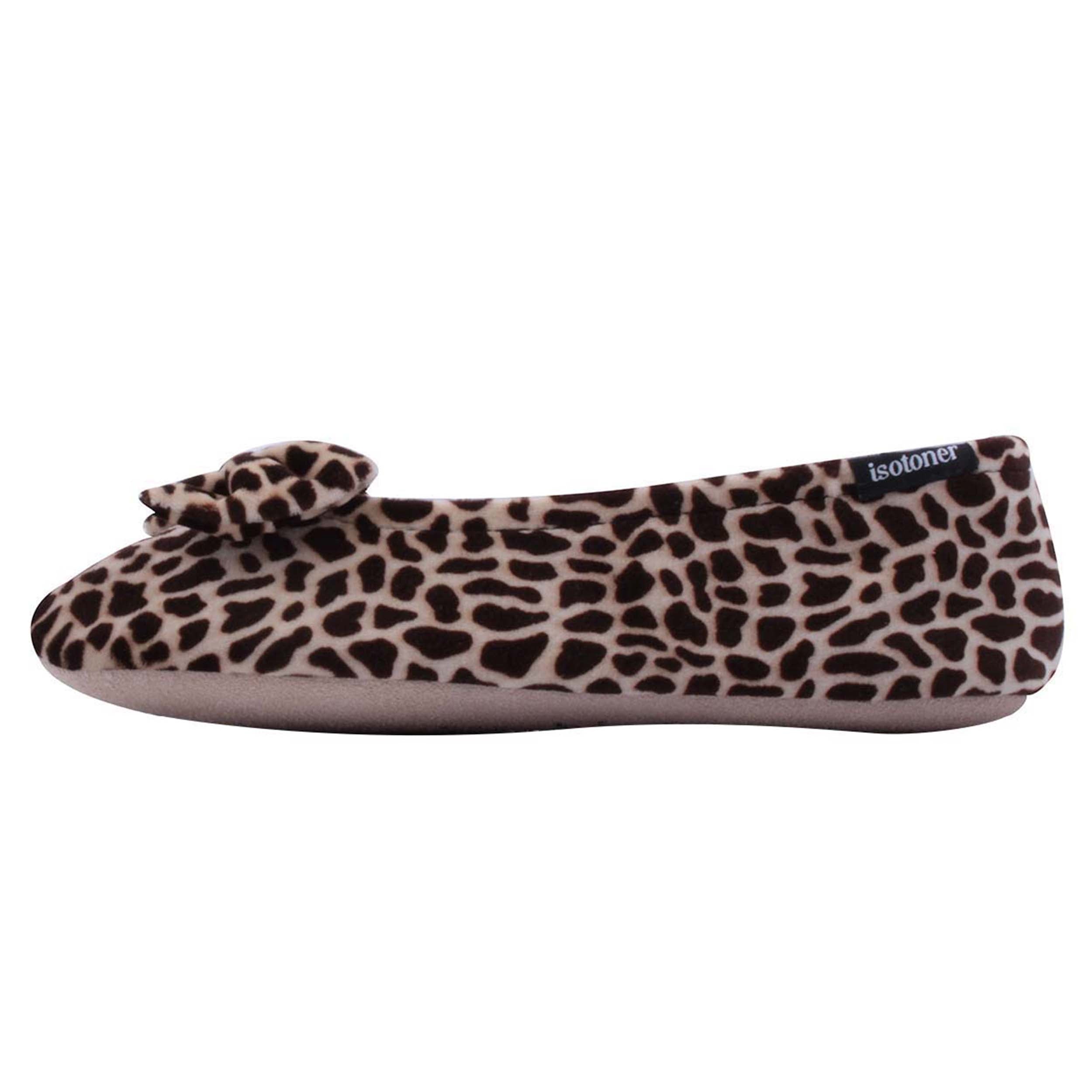 isotoner-chaussons-ballerines-femme-n-ud-girafe image 4