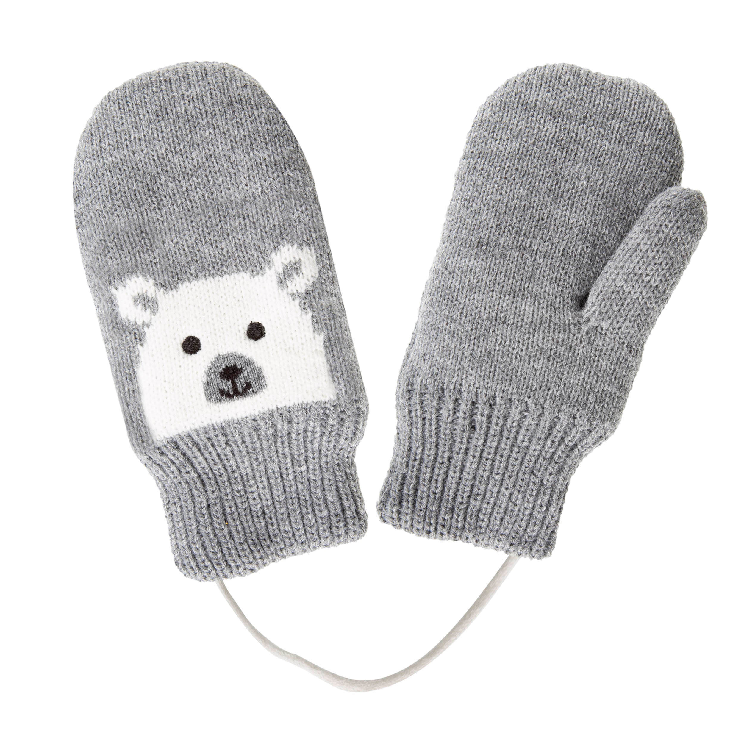 isotoner-moufles-enfant-2-3-ans-motif-ours-gris image 1
