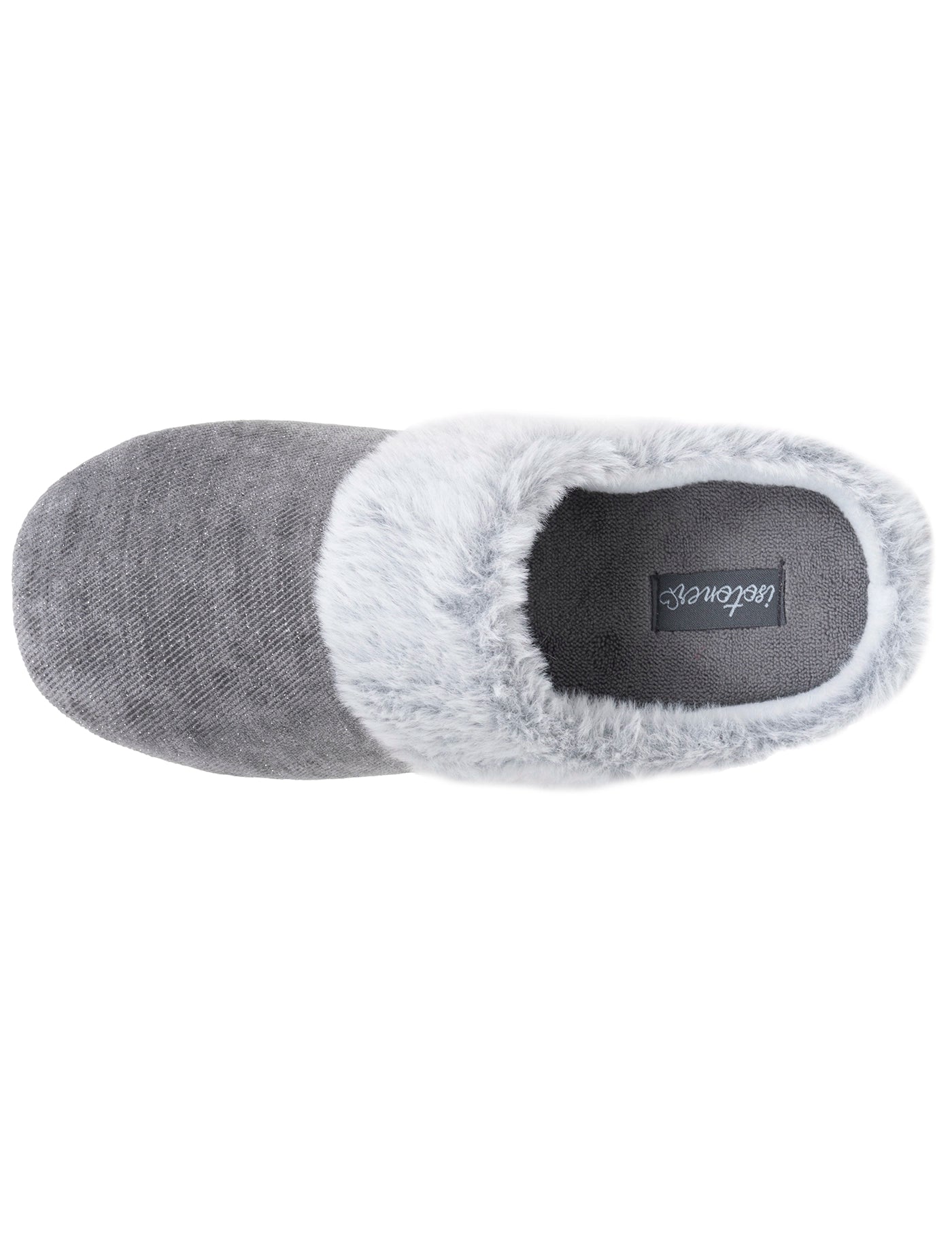 isotoner-chaussons-mules-femme-paillet-gris-fonc image 7