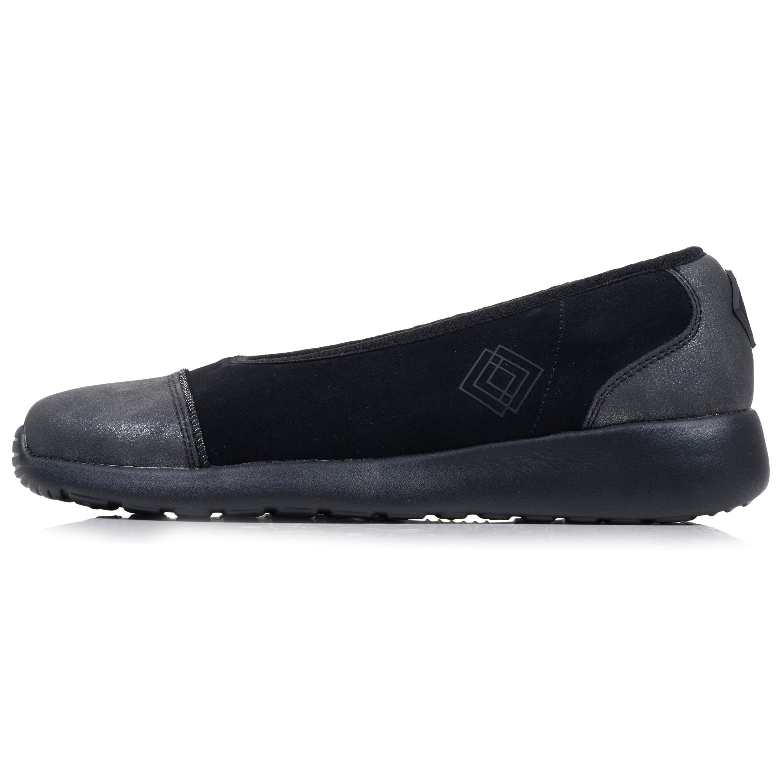 isotoner-ballerines-femme-slip-on-noir-gris-everywear image 3