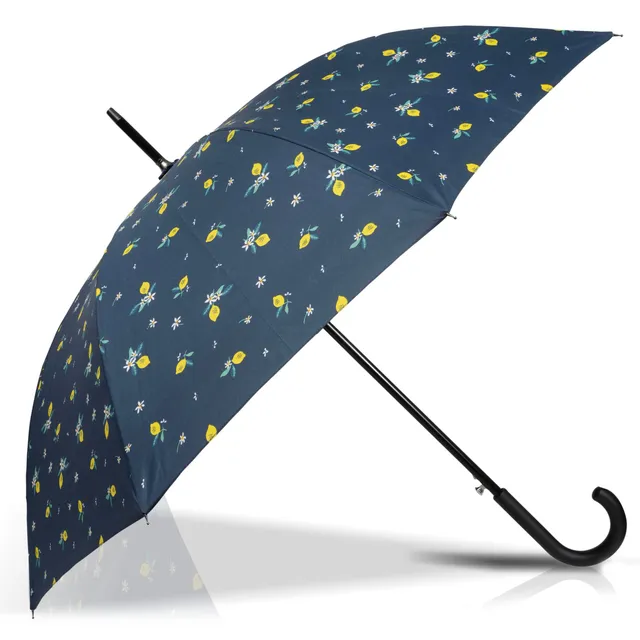 isotoner-parapluie-canne-auto-citron-jaune image 1
