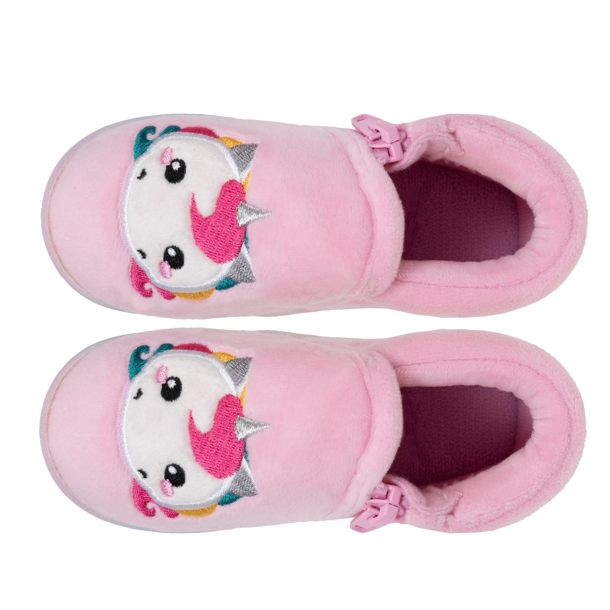 isotoner-chaussons-bottillons-zip-b-b-rose-licorne-antid-rapants image 2