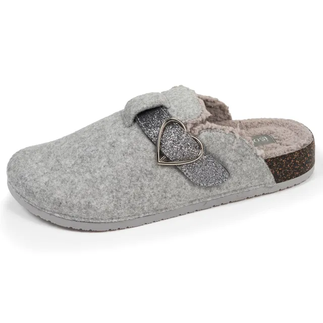 isotoner-chaussons-sabots-femme-gris-chin-paillettes image 1