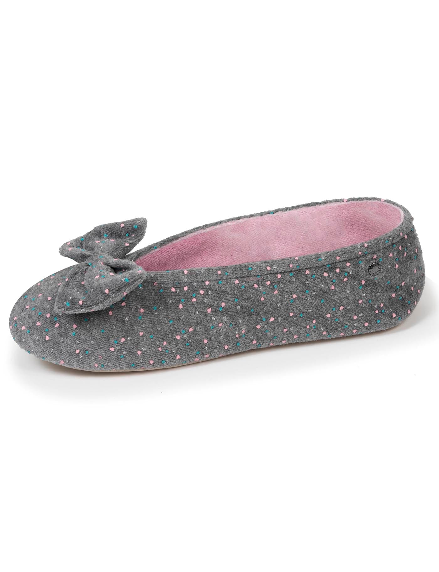 isotoner-chaussons-ballerines-femme-grand-n-ud-gris-chin image 6